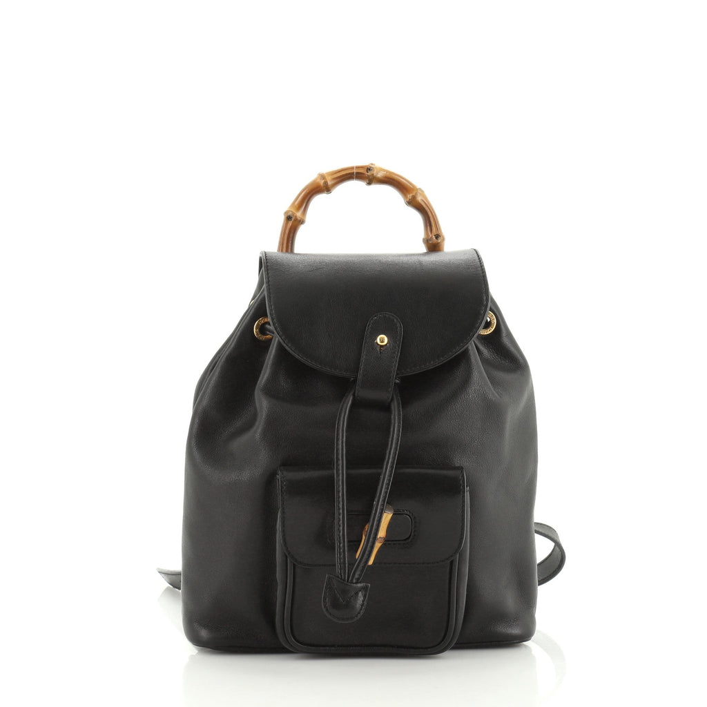 Vintage Bamboo Backpack Leather Mini