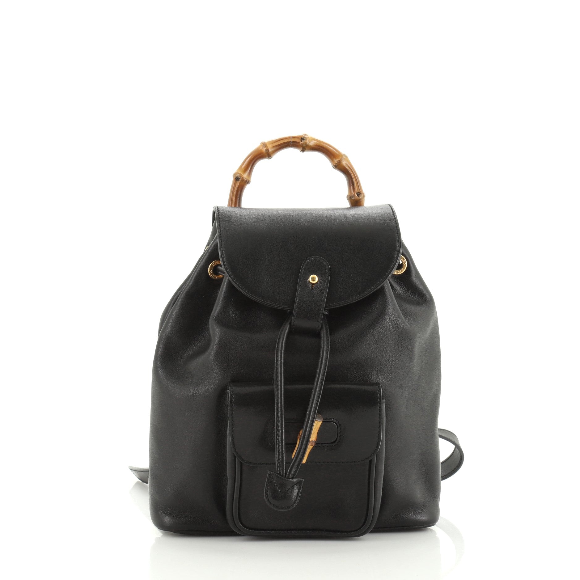 Vintage Bamboo Backpack Leather Mini