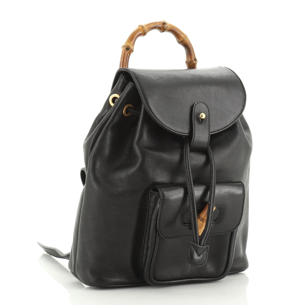 Vintage Bamboo Backpack Leather Mini