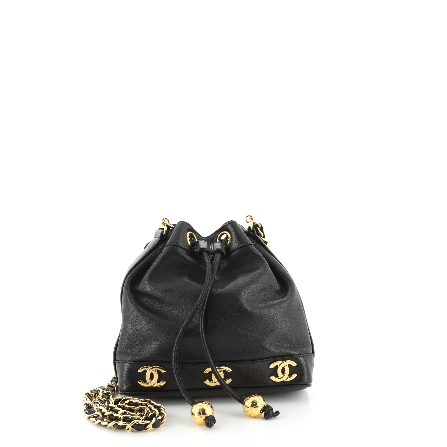 Vintage CC Chain Bucket Bag Lambskin Mini