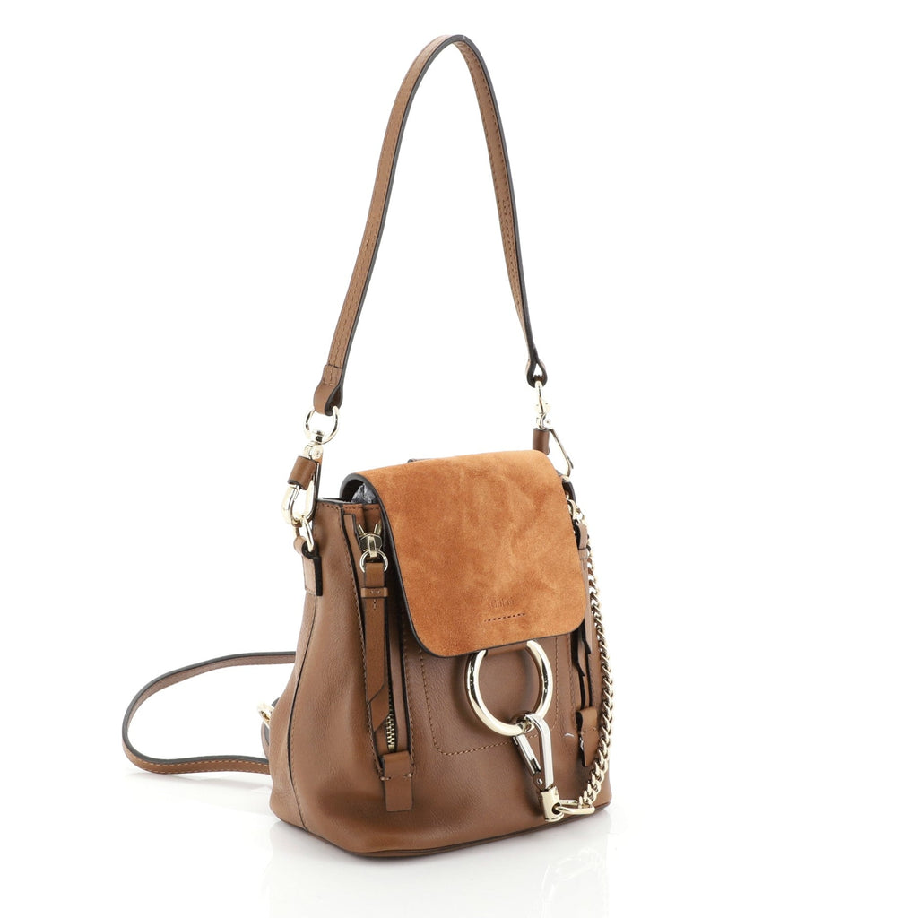 Faye Backpack Leather and Suede Mini