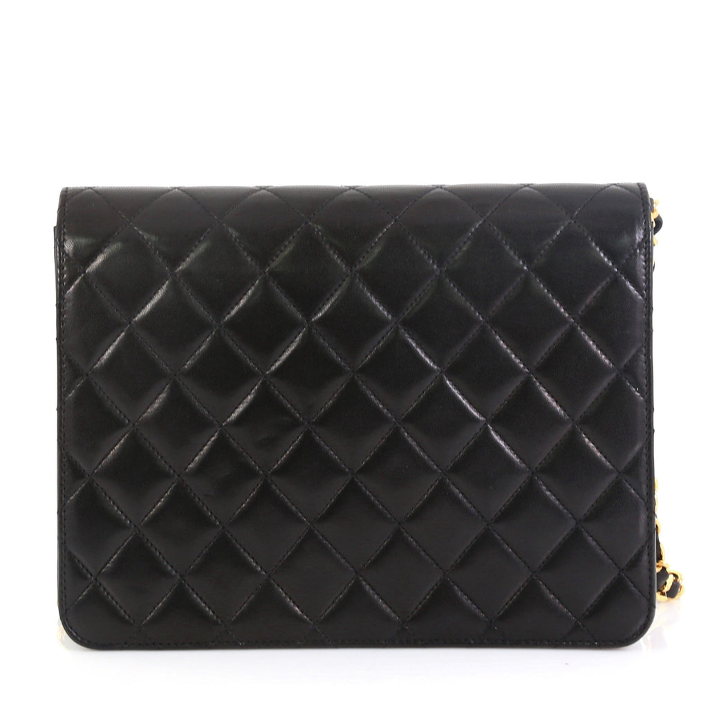 Vintage Clutch with Chain Quilted Leather Small