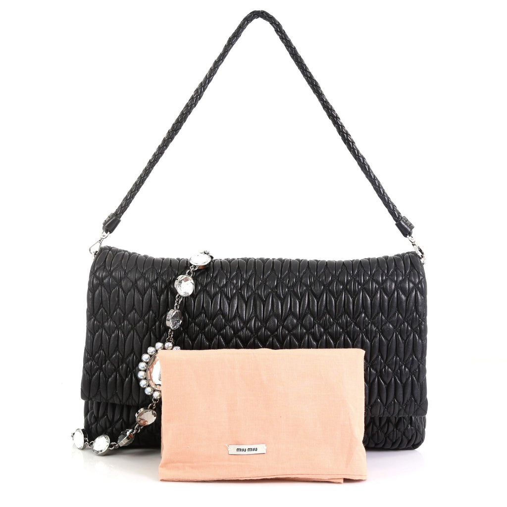 Crystal Clutch Matelasse Leather Large
