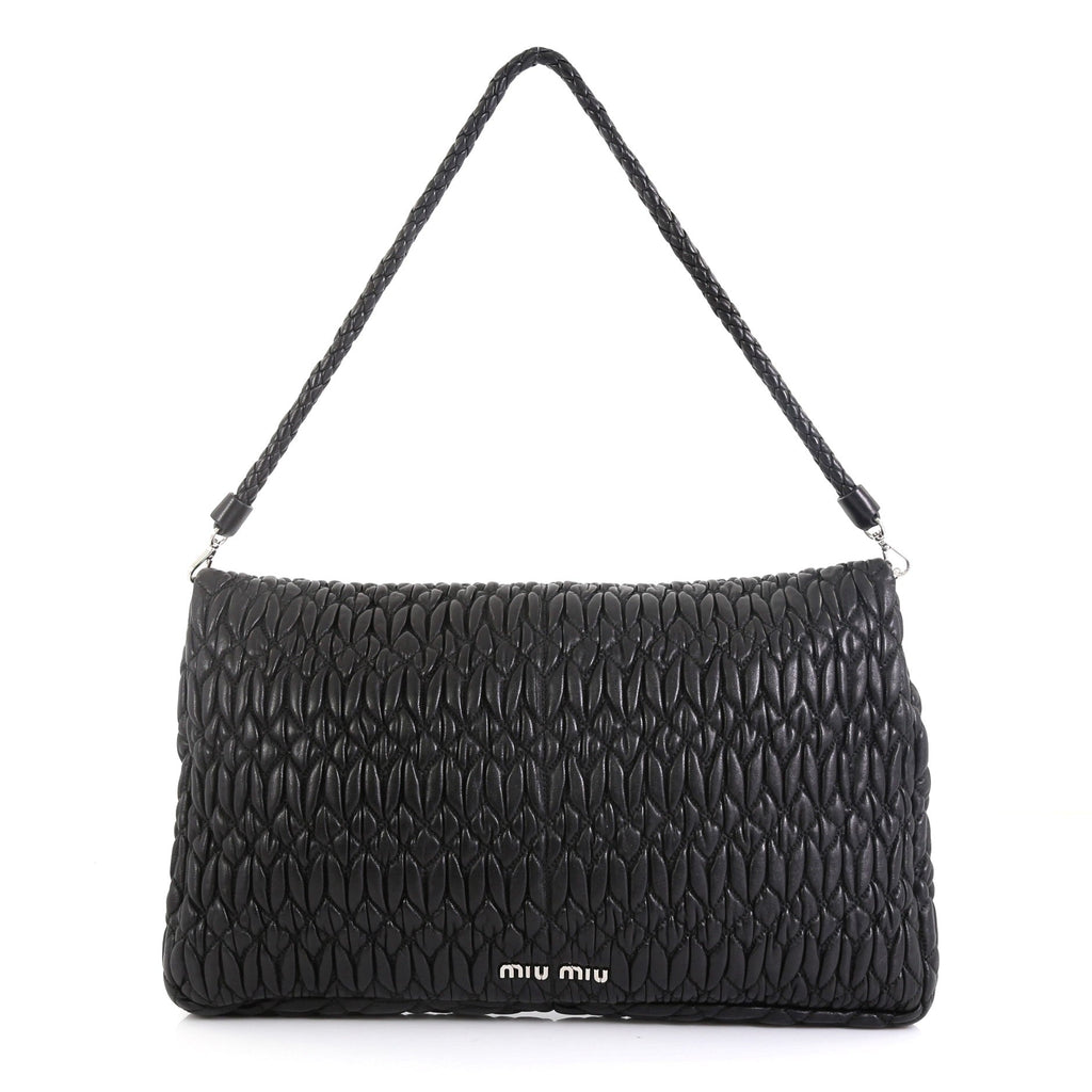Crystal Clutch Matelasse Leather Large