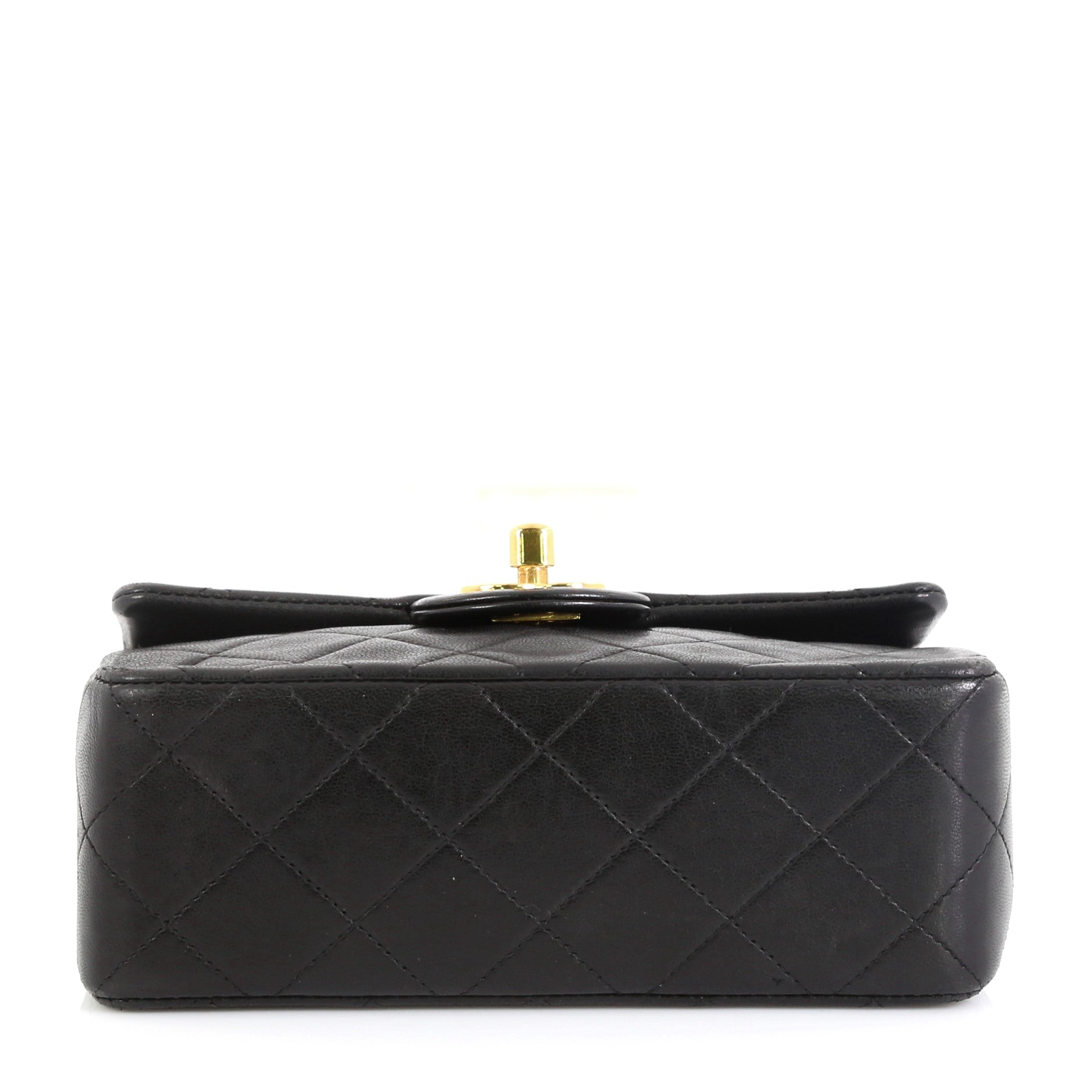 Vintage Square Classic Single Flap Bag Quilted Lambskin Mini