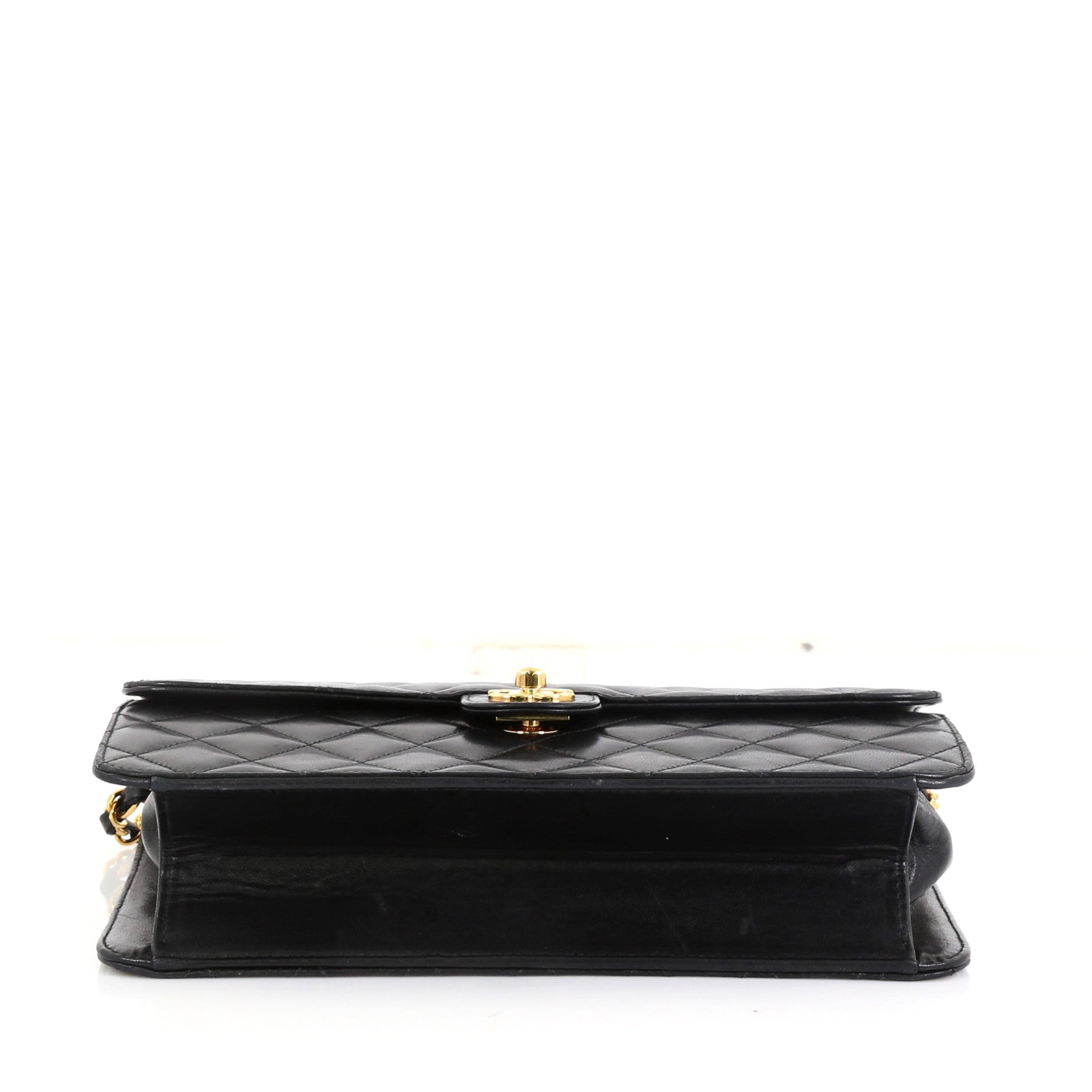Vintage Clutch with Chain Quilted Leather Medium