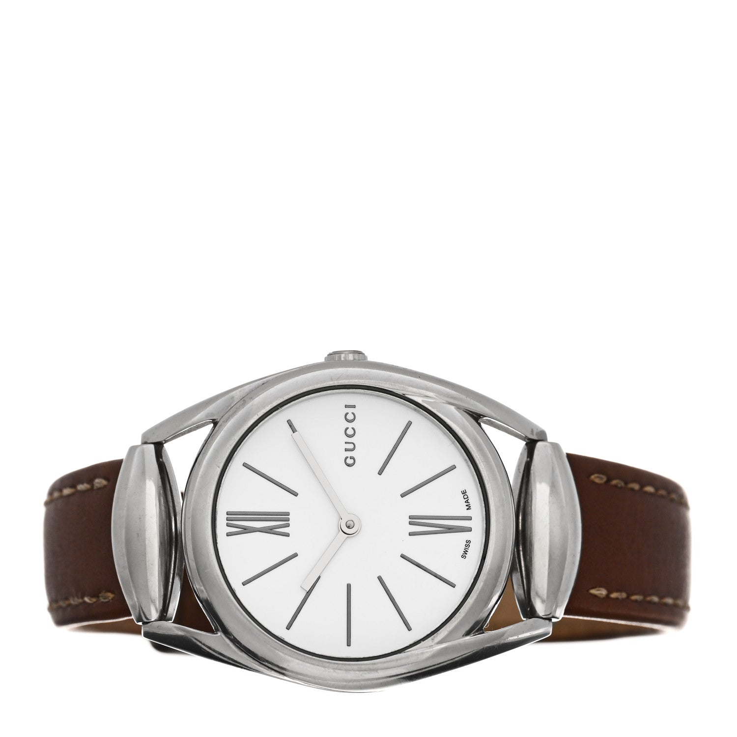 Stainless Steel Calfskin 30mm Horsebit Quartz Watch