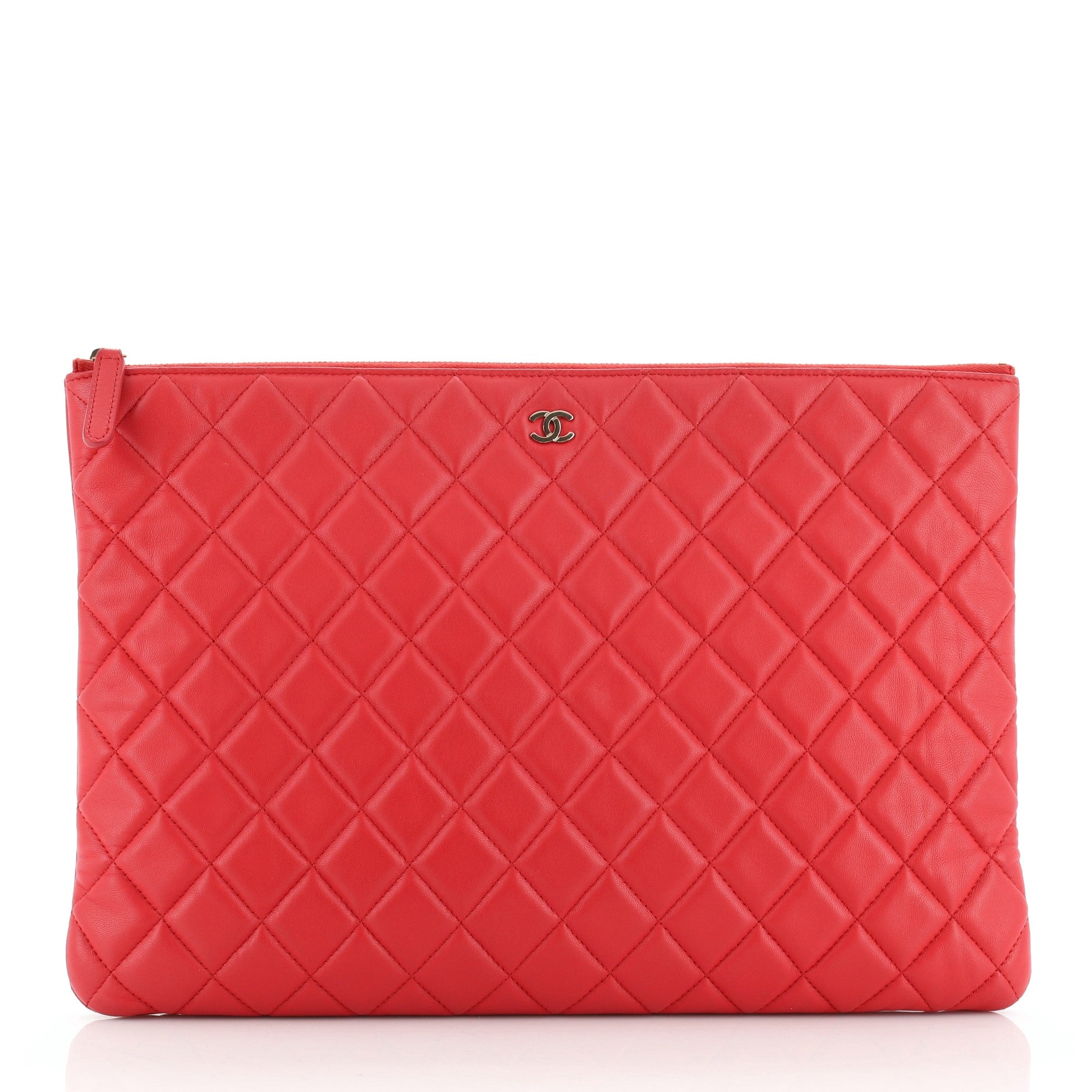 O Case Clutch Quilted Lambskin Large