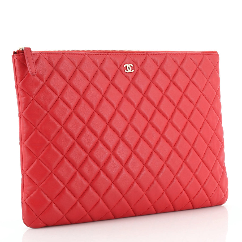O Case Clutch Quilted Lambskin Large