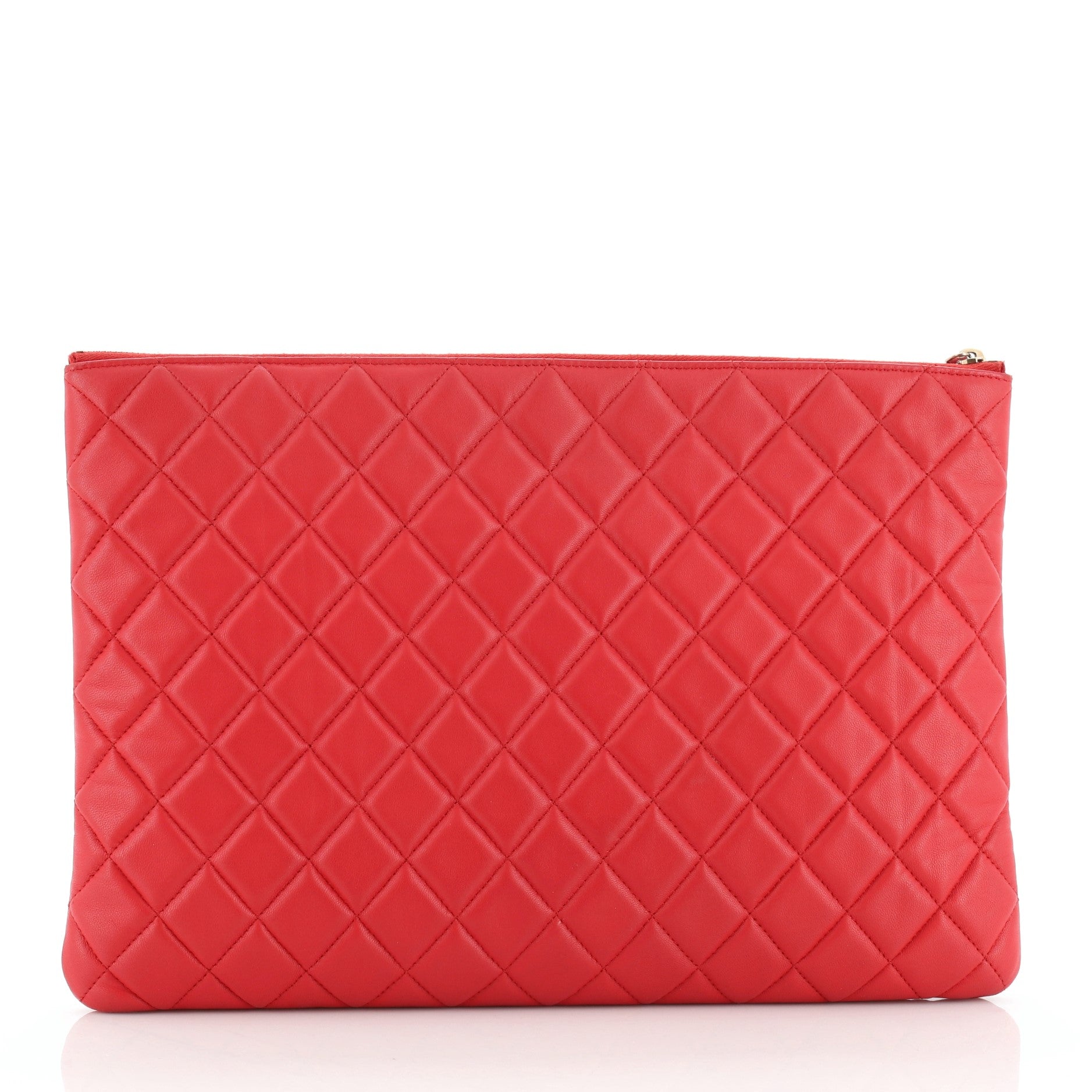 O Case Clutch Quilted Lambskin Large