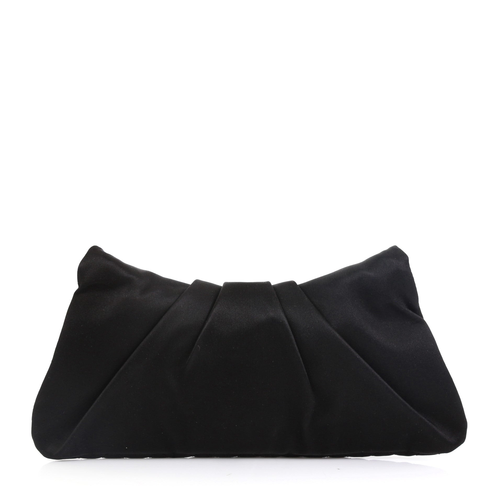 CC Half Moon Clutch Quilted Satin Small