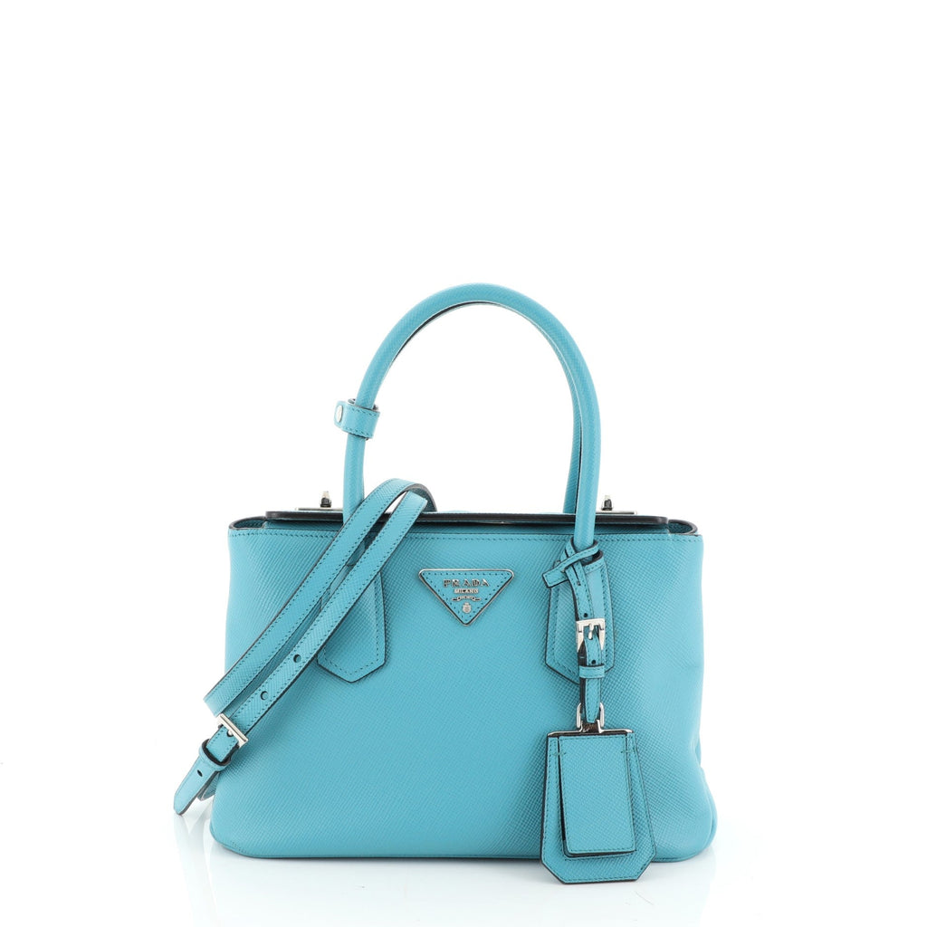 Turnlock Cuir Twin Tote Saffiano Leather Mini