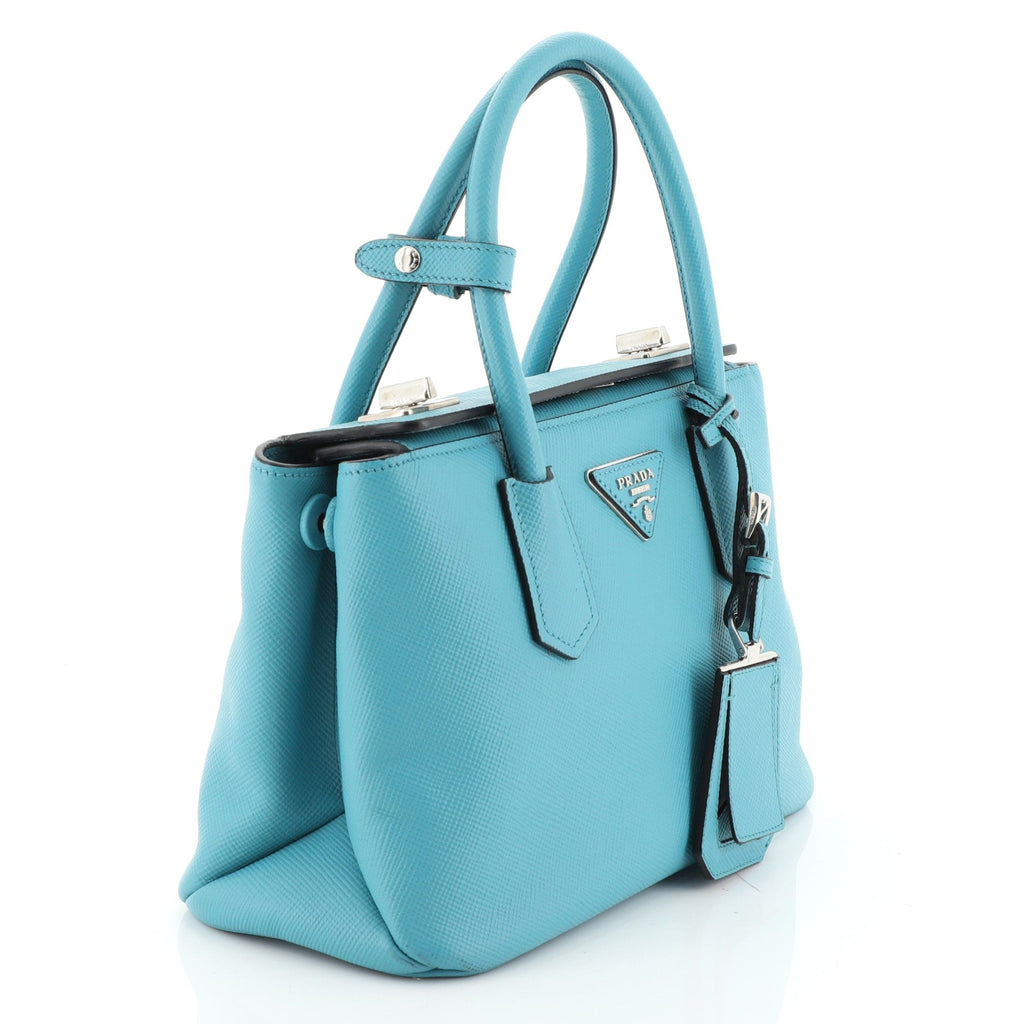 Turnlock Cuir Twin Tote Saffiano Leather Mini