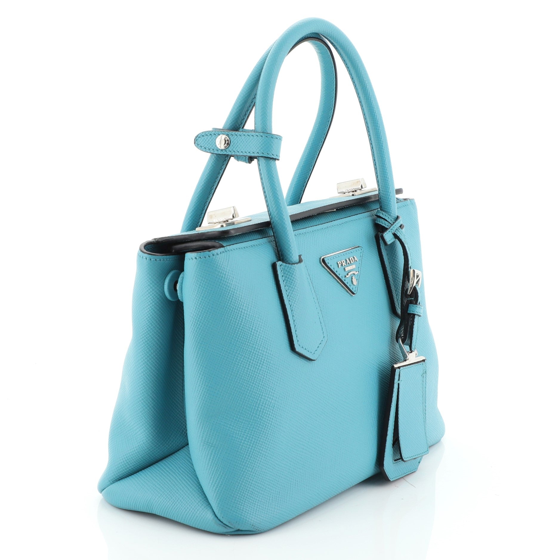 Turnlock Cuir Twin Tote Saffiano Leather Mini