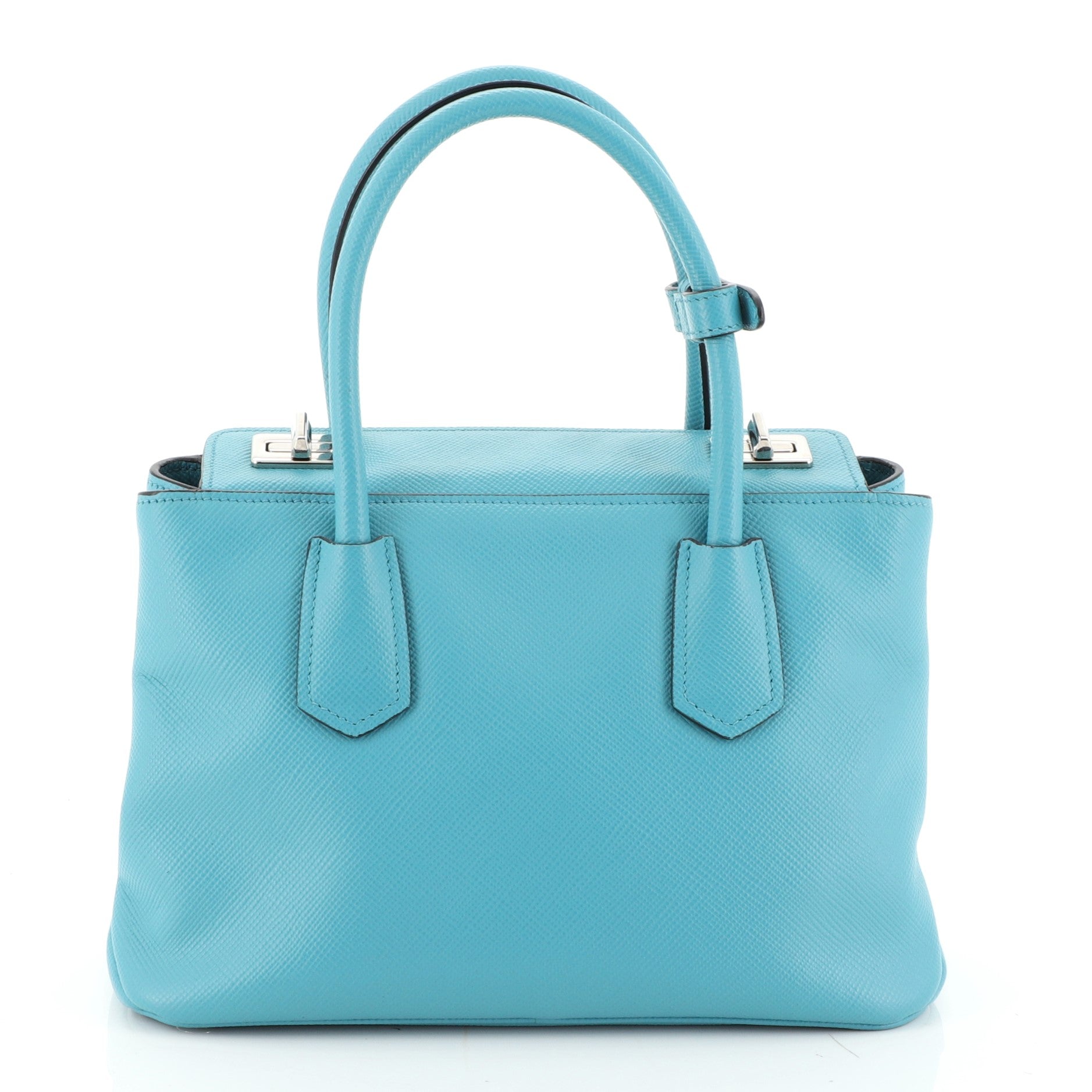 Turnlock Cuir Twin Tote Saffiano Leather Mini