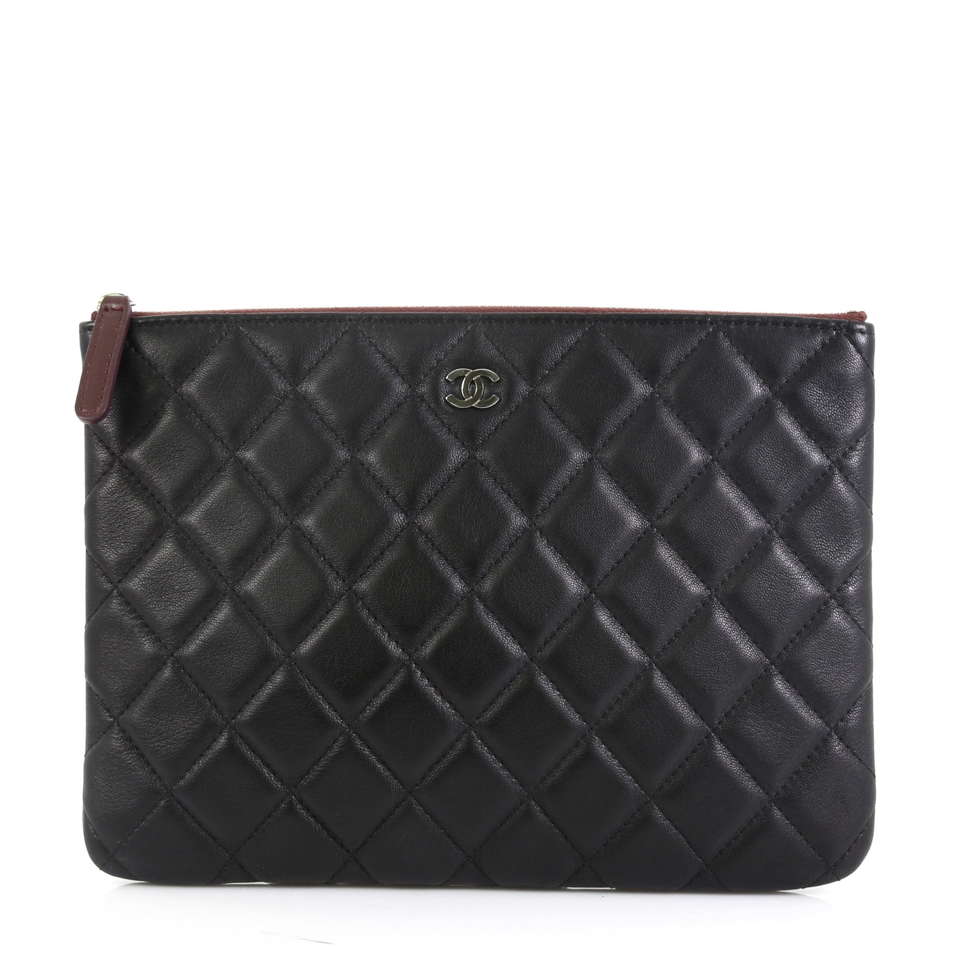 O Case Clutch Quilted Lambskin Small