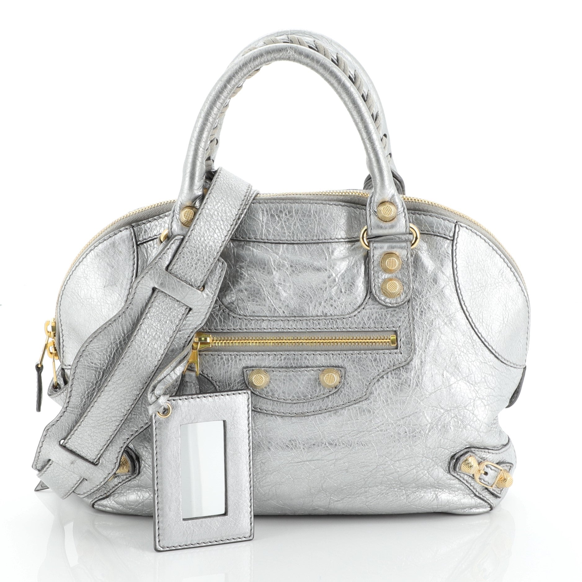 Convertible Bowling Bag Classic Studs Leather Mini