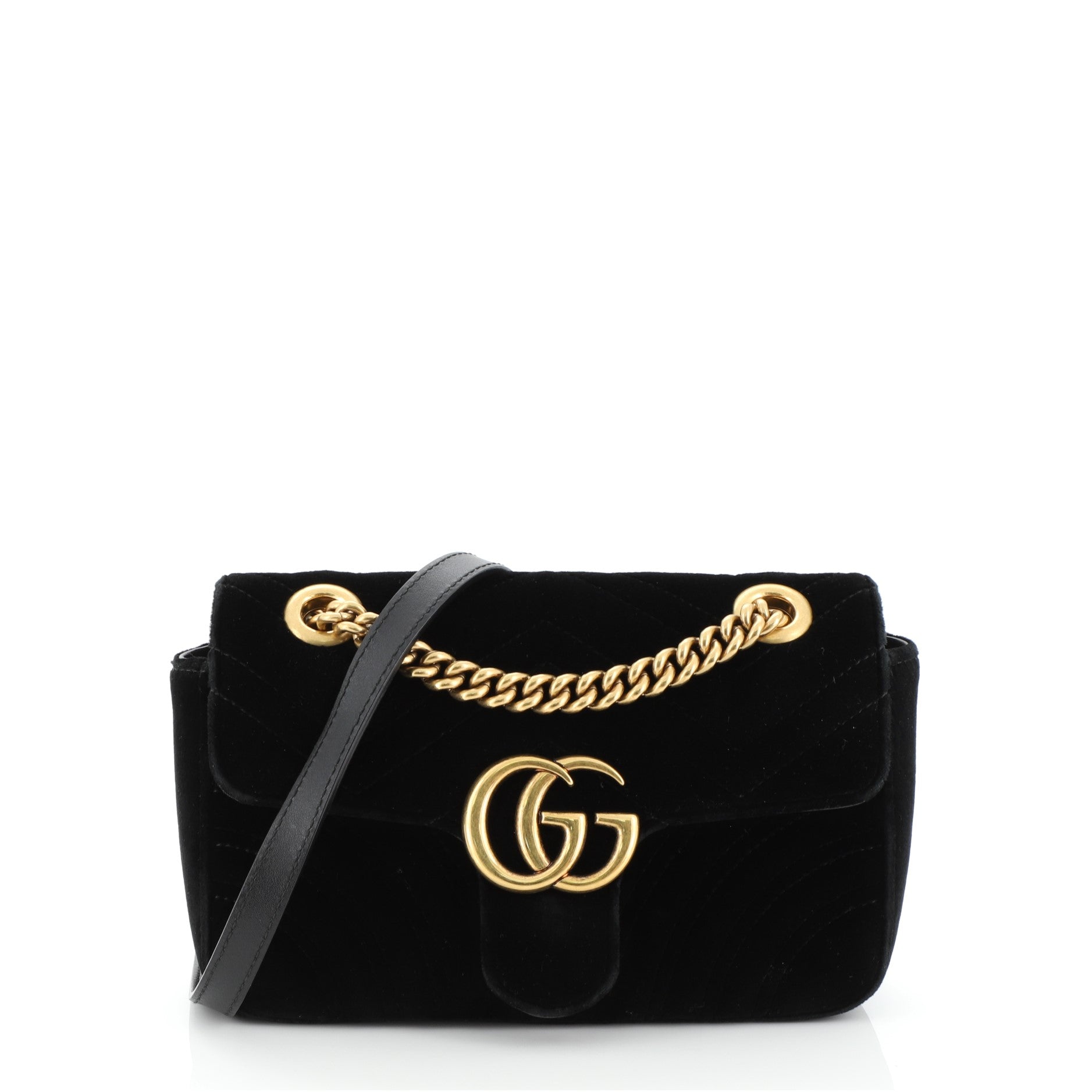 GG Marmont Flap Bag Matelasse Velvet Mini