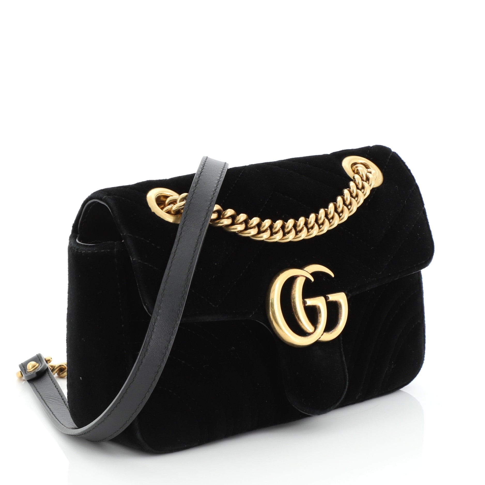 GG Marmont Flap Bag Matelasse Velvet Mini