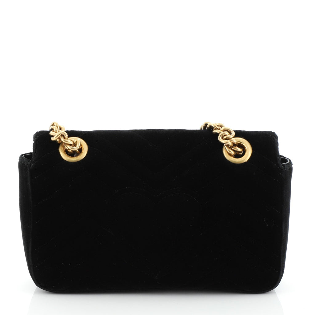 GG Marmont Flap Bag Matelasse Velvet Mini