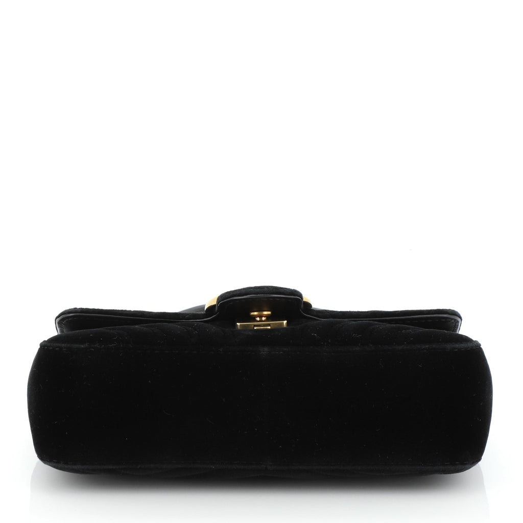 GG Marmont Flap Bag Matelasse Velvet Mini