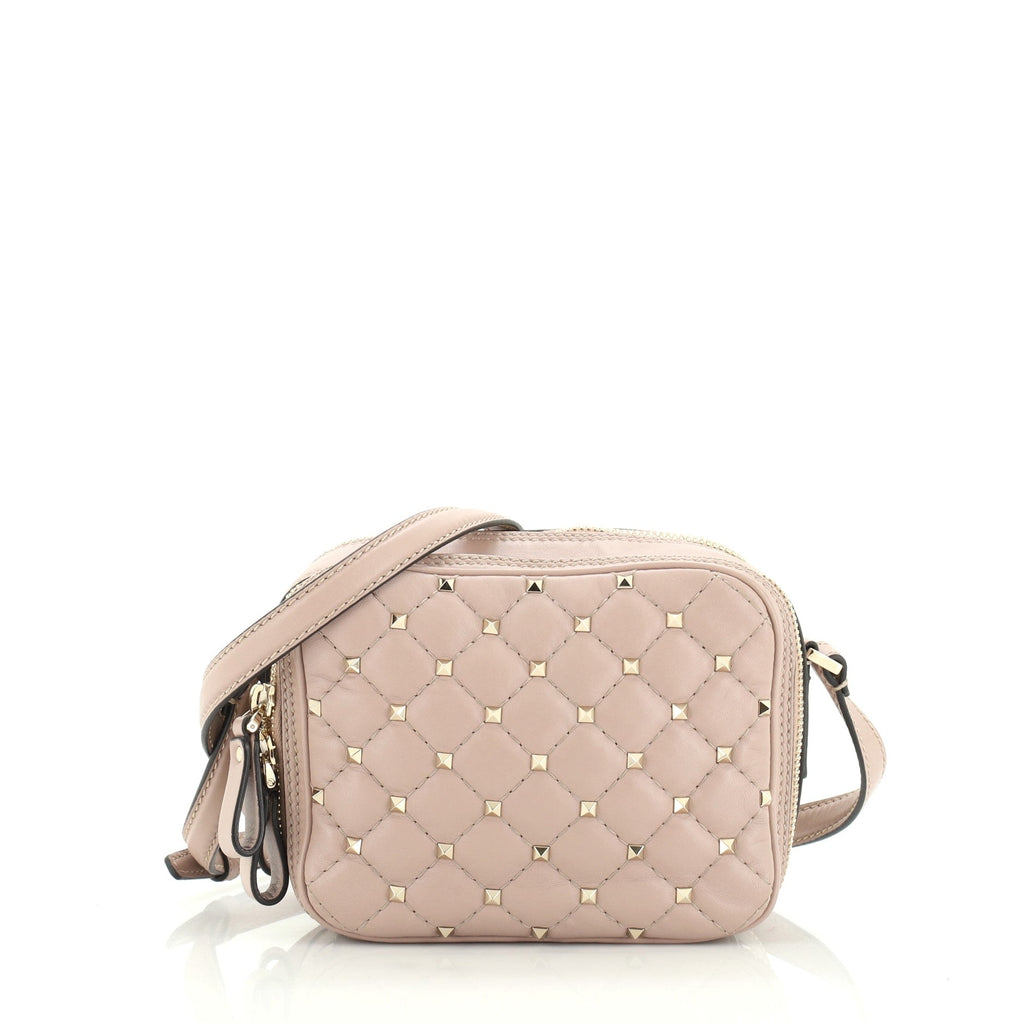 Rockstud Spike Camera Bag Quilted Leather Mini