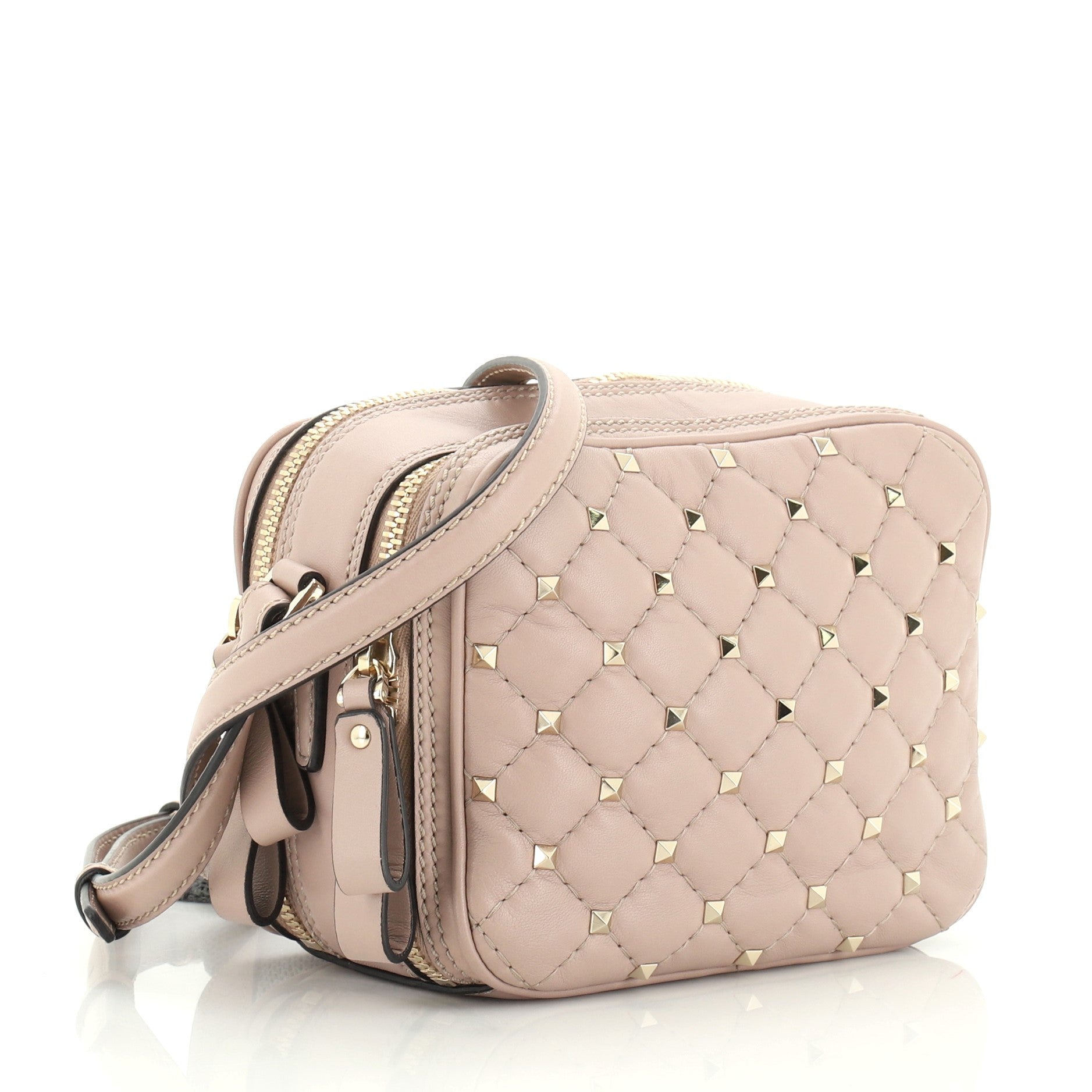 Rockstud Spike Camera Bag Quilted Leather Mini