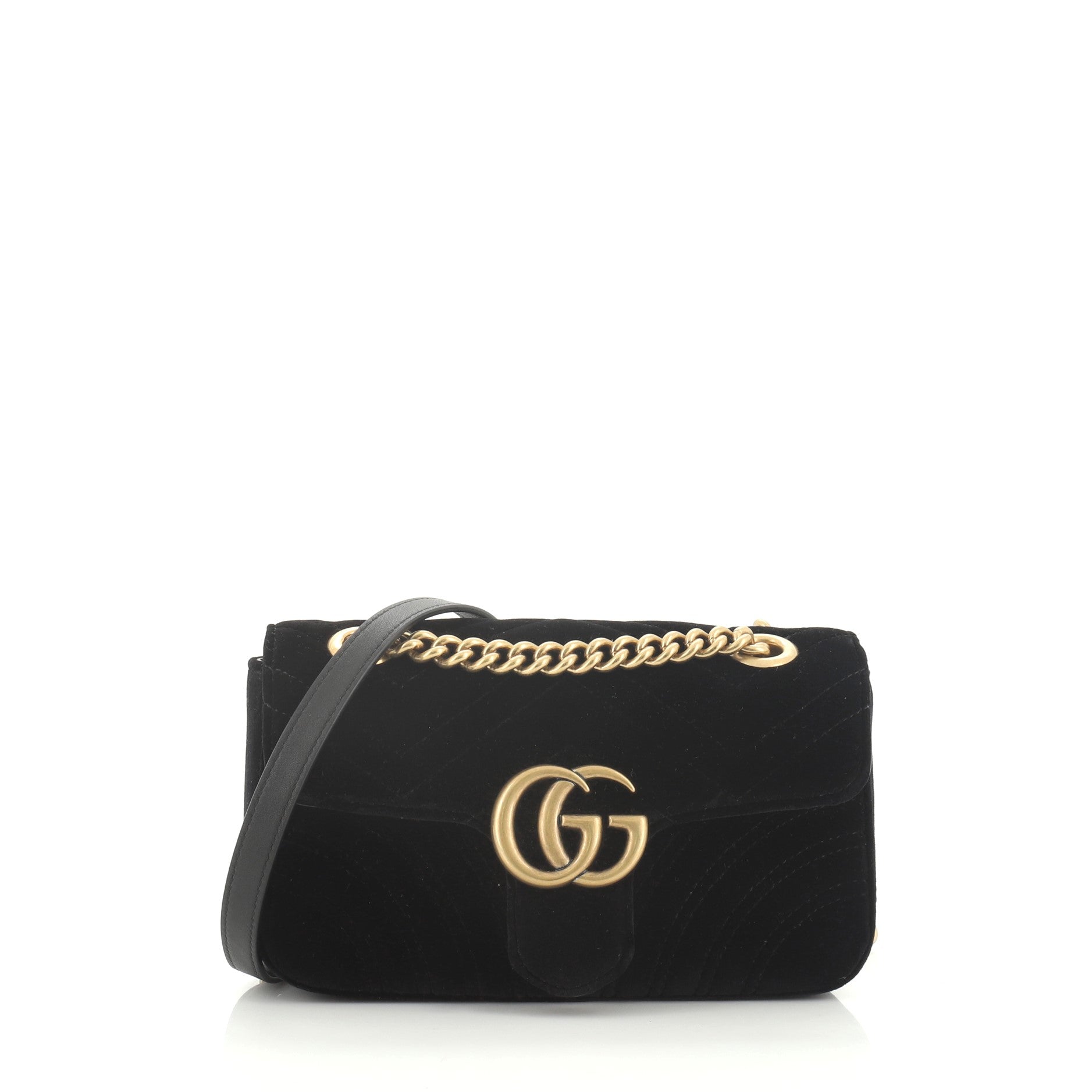 GG Marmont Flap Bag Matelasse Velvet Mini