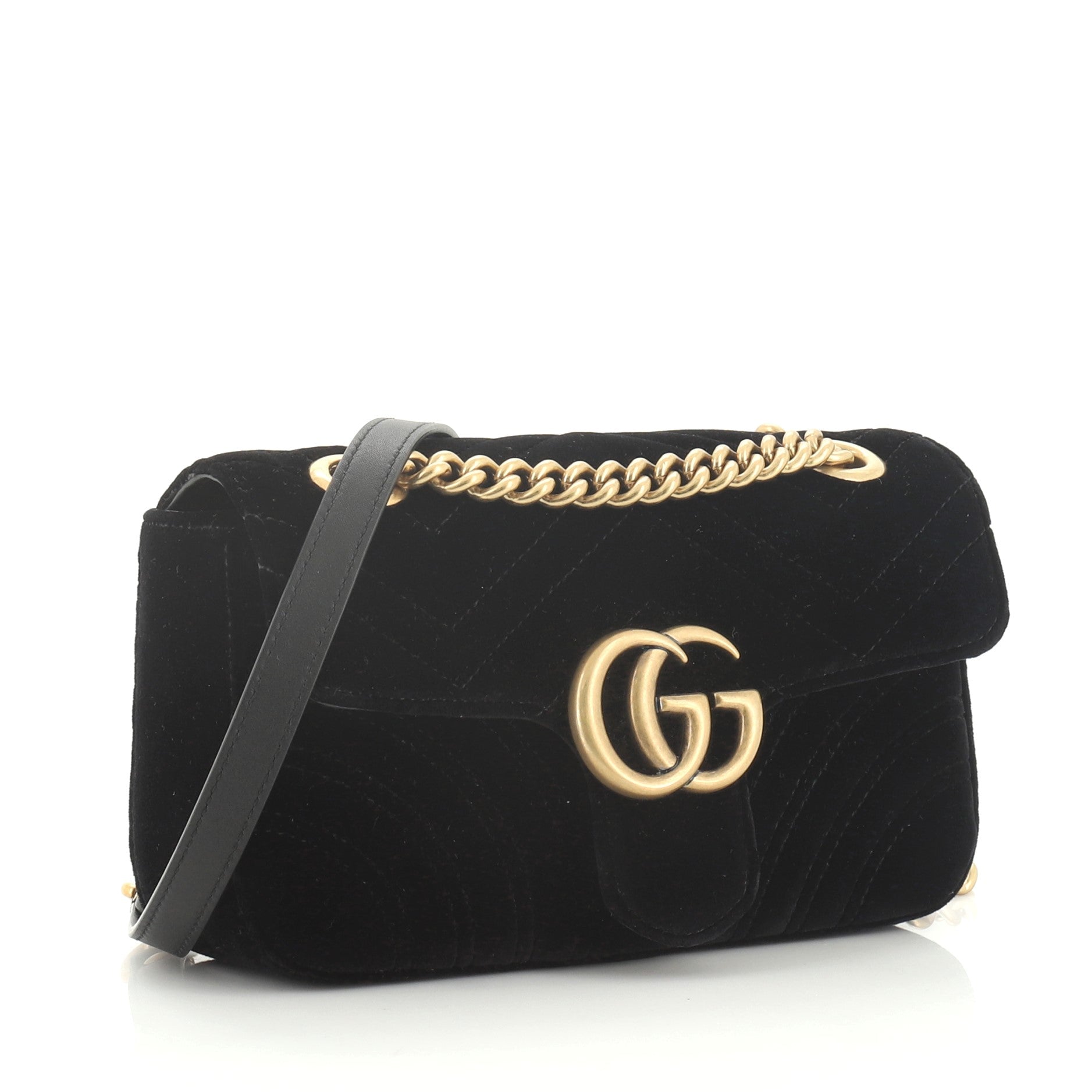 GG Marmont Flap Bag Matelasse Velvet Mini