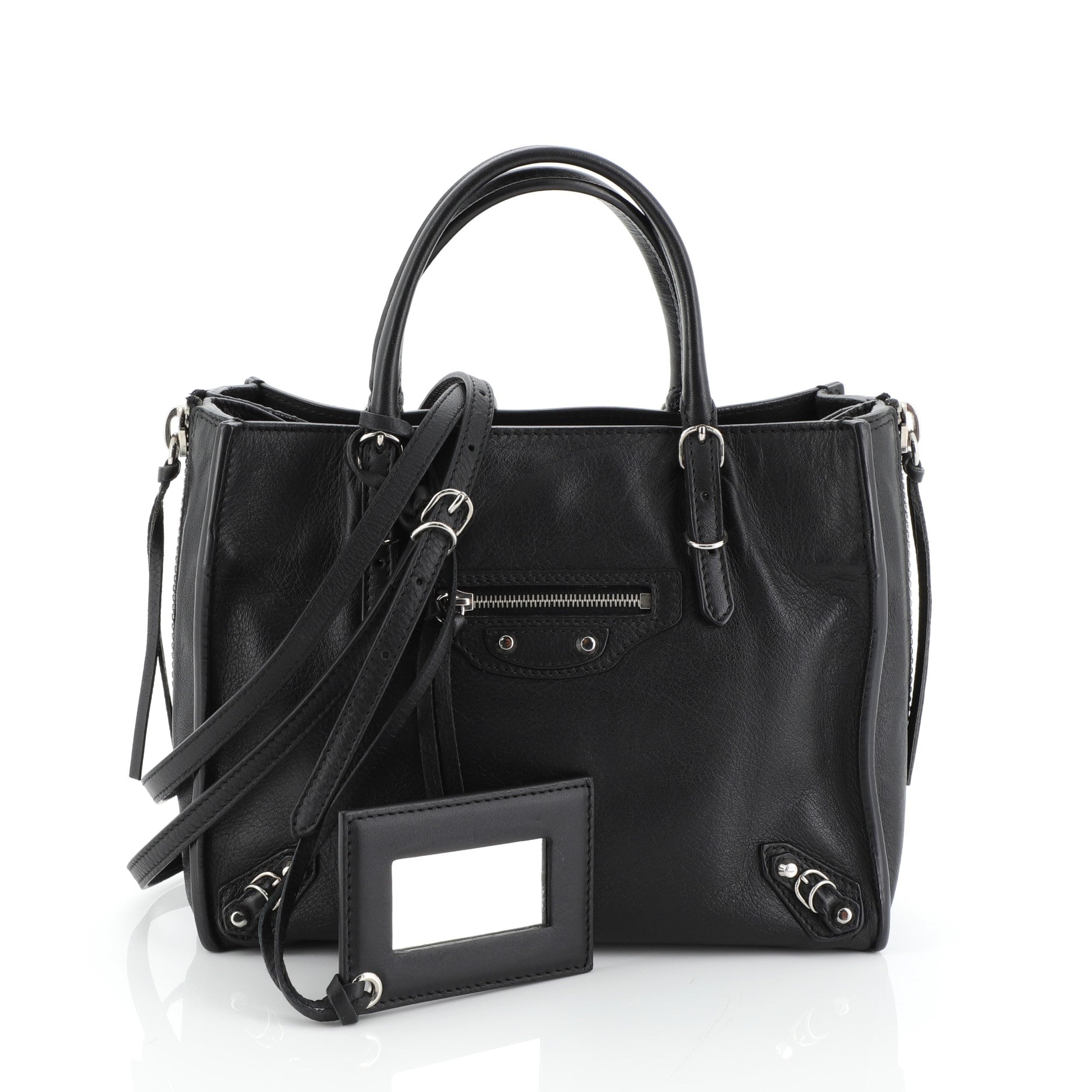 Papier A4 Zip Around Classic Studs Bag Leather Mini