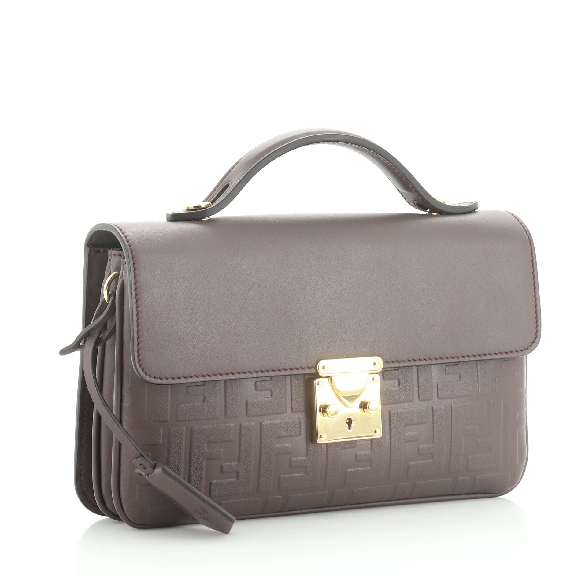 Logo Clutch Embossed Leather