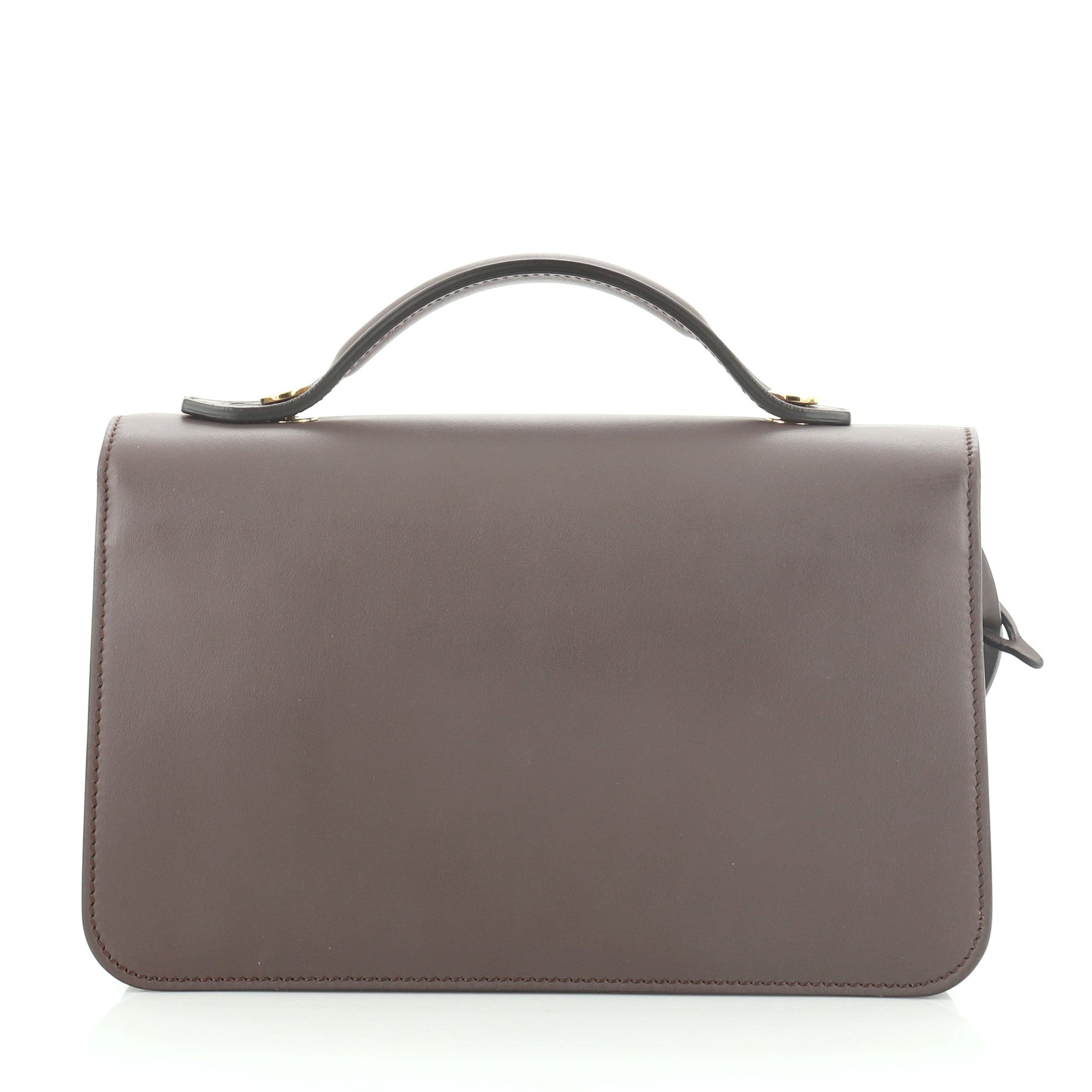 Logo Clutch Embossed Leather