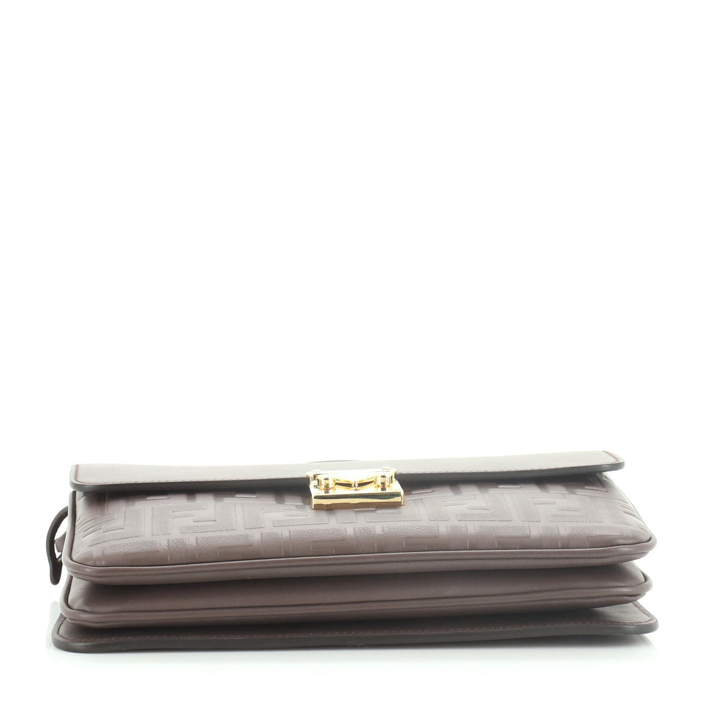 Logo Clutch Embossed Leather