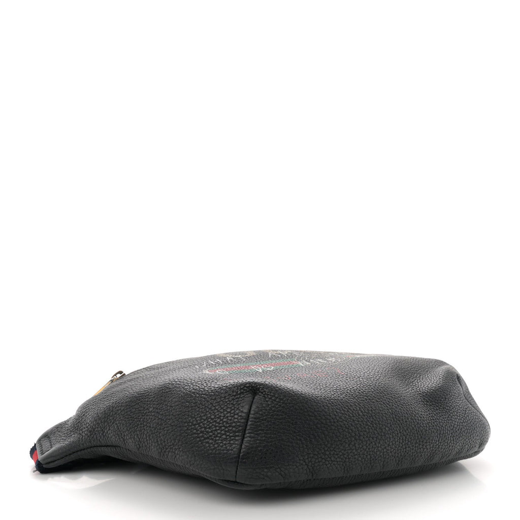 Grained Calfskin Coco Capitan Logo Belt Bag Black