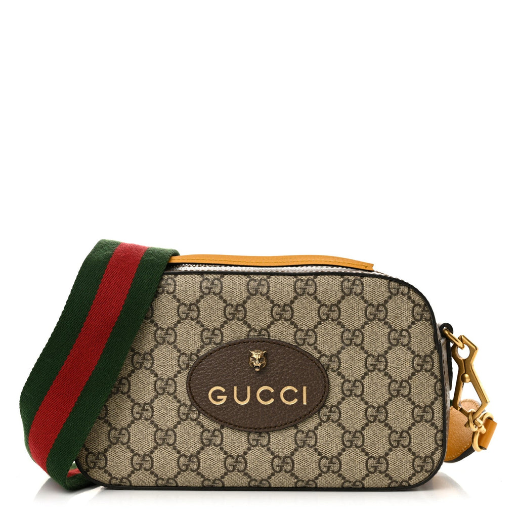 GG Supreme Monogram Web Neo Vintage Shoulder Bag Beige New Acero Crop