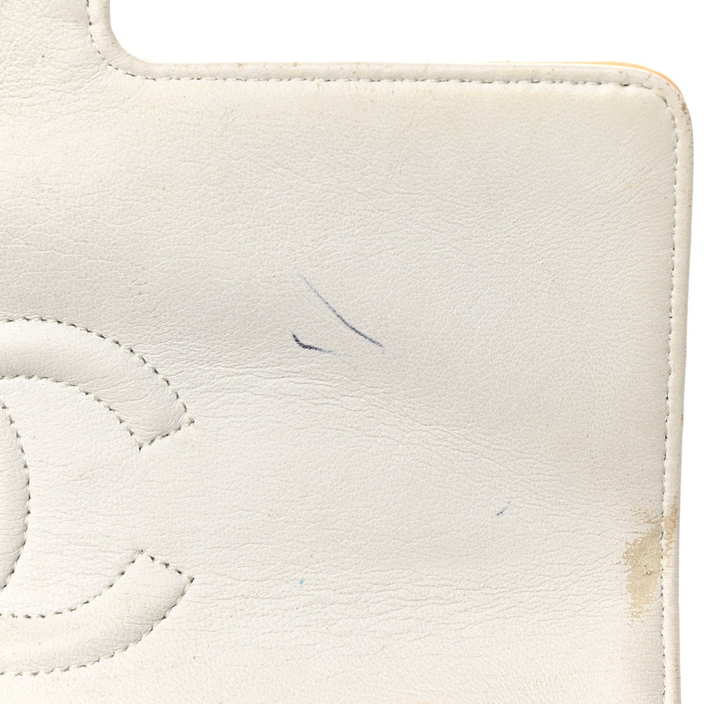 Patent Quilted Top Handle Single Flap Light Beige