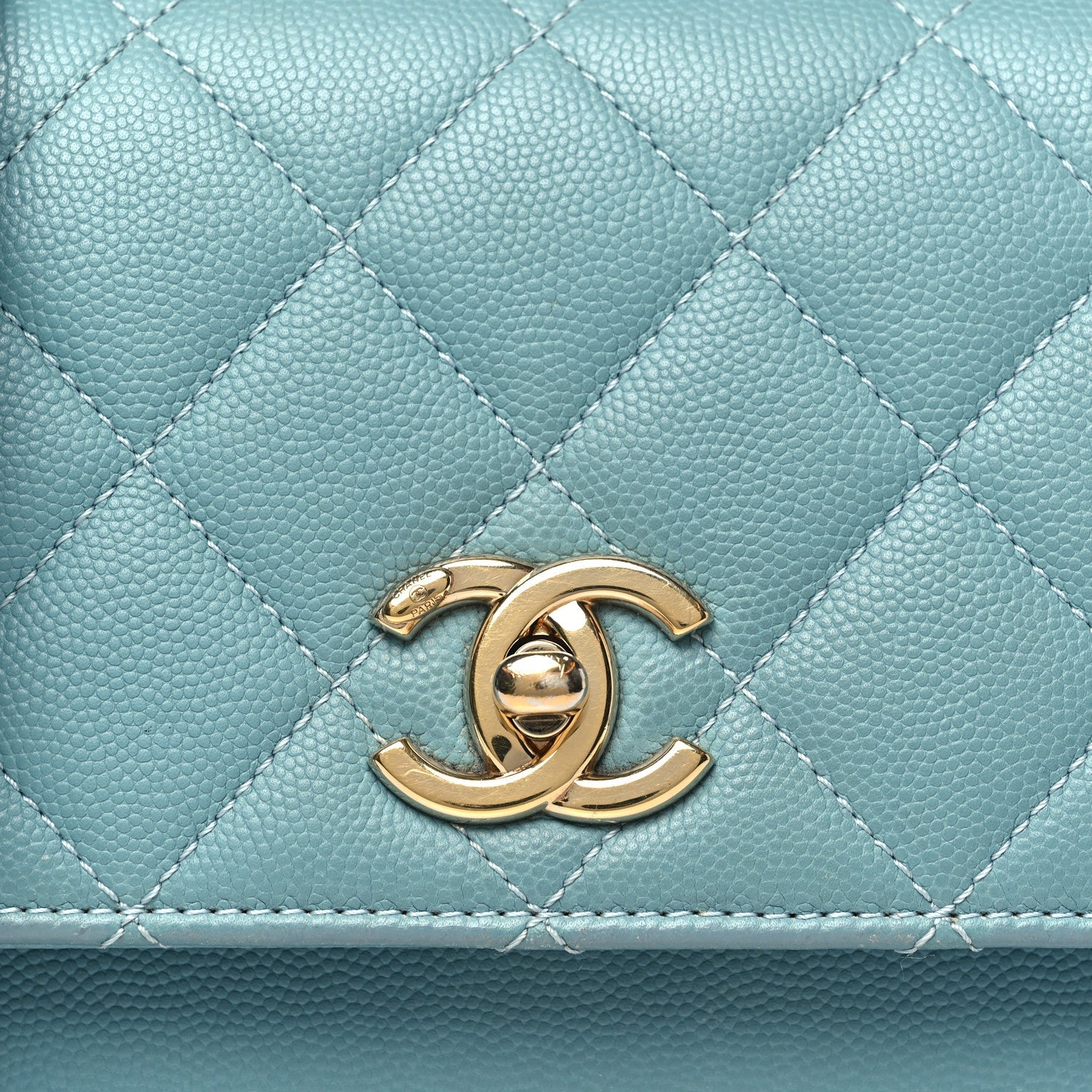 Caviar Quilted Small Business Affinity Flap Blue
