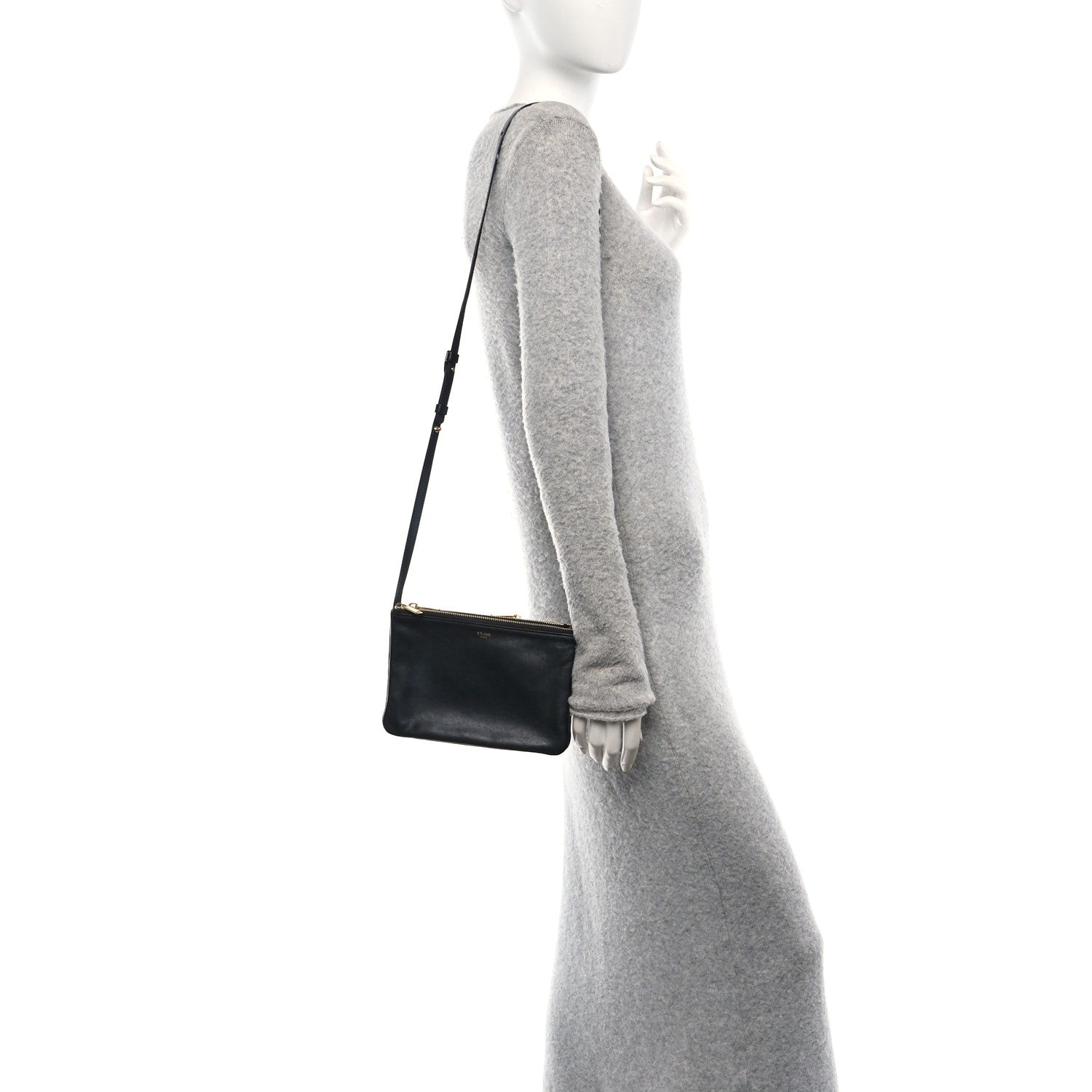 Lambskin Small Trio Crossbody Bag Black