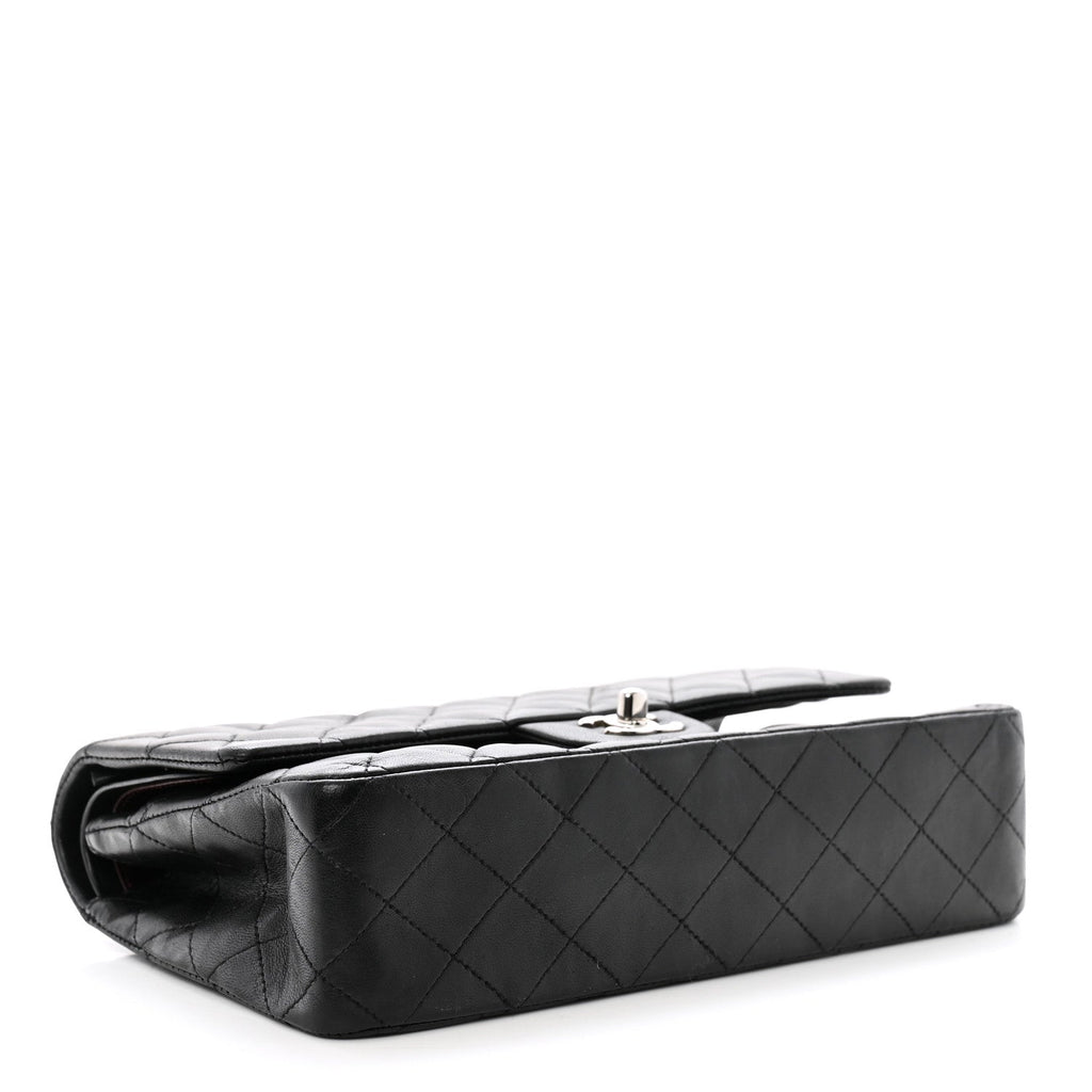 Lambskin Quilted Medium Double Flap Black