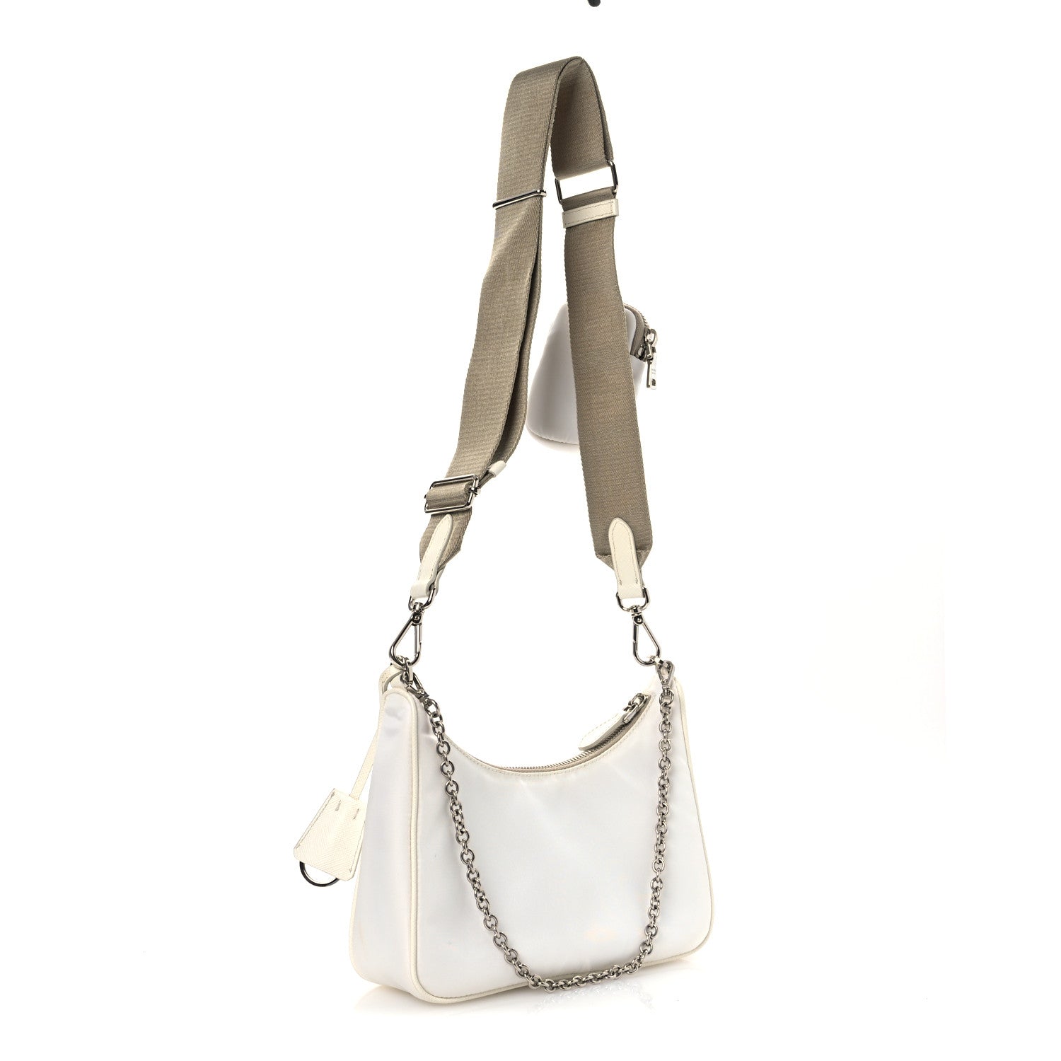 Re-Nylon Saffiano Re-Edition 2005 Shoulder Bag Bianco