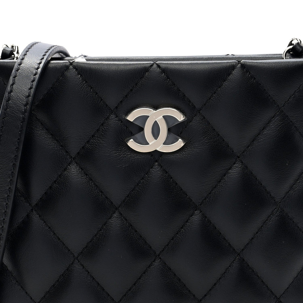 Lambskin Quilted Crossbody Bag Black