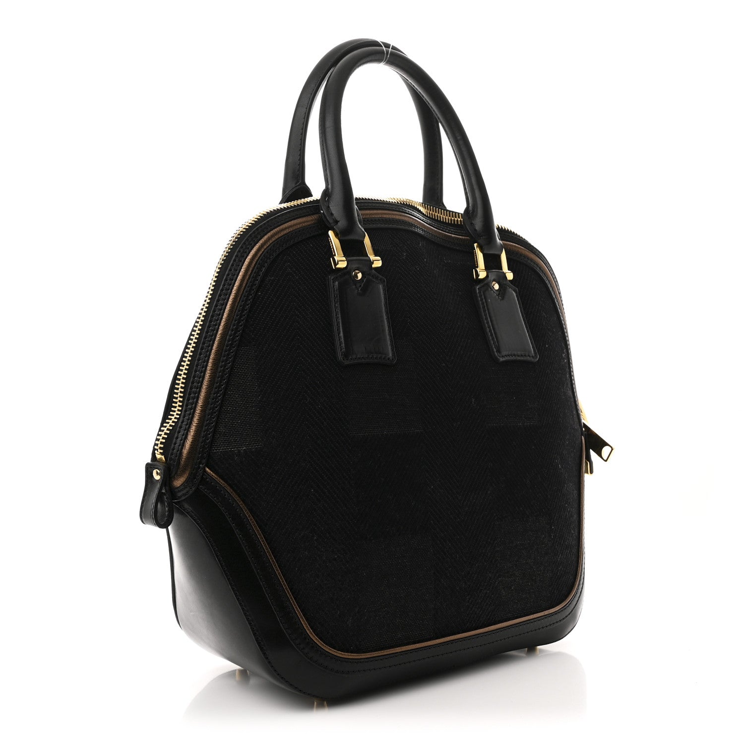 Prorsum Check Jacquard Orchard Bowling Bag Gold Black