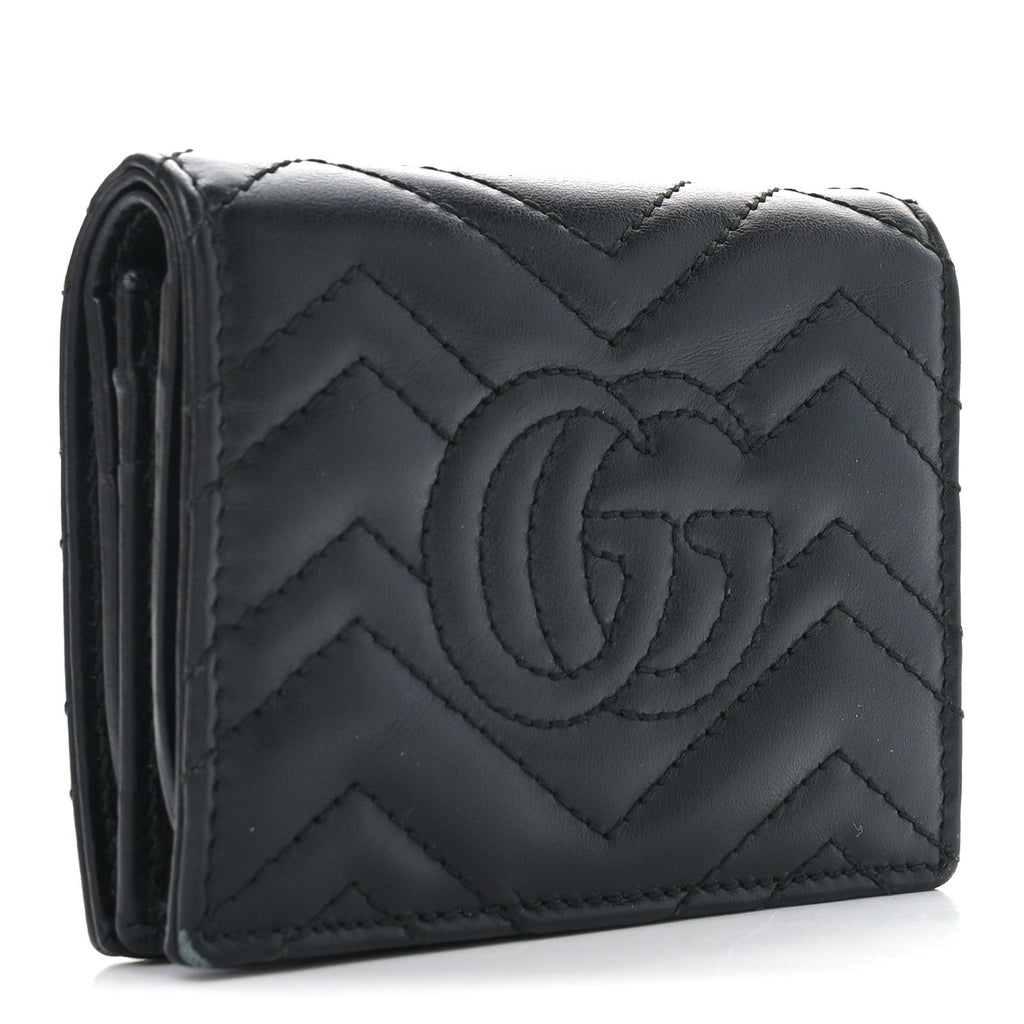 Calfskin Matelasse GG Marmont  Case Wallet Black