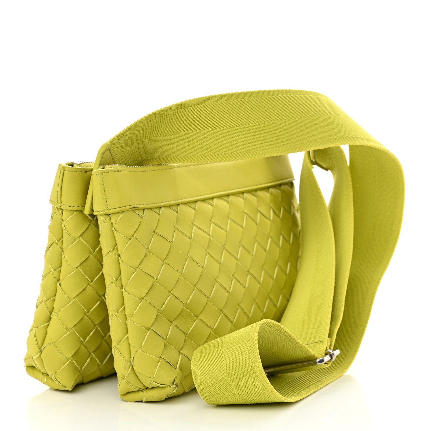 Nappa Intrecciato Duo Shoulder Bag Kiwi