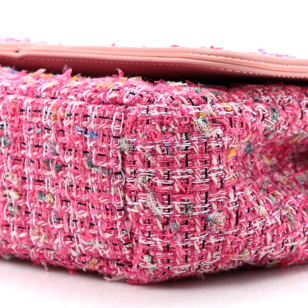 Tweed Lambskin Quilted Small CC Filigree Flap Pink