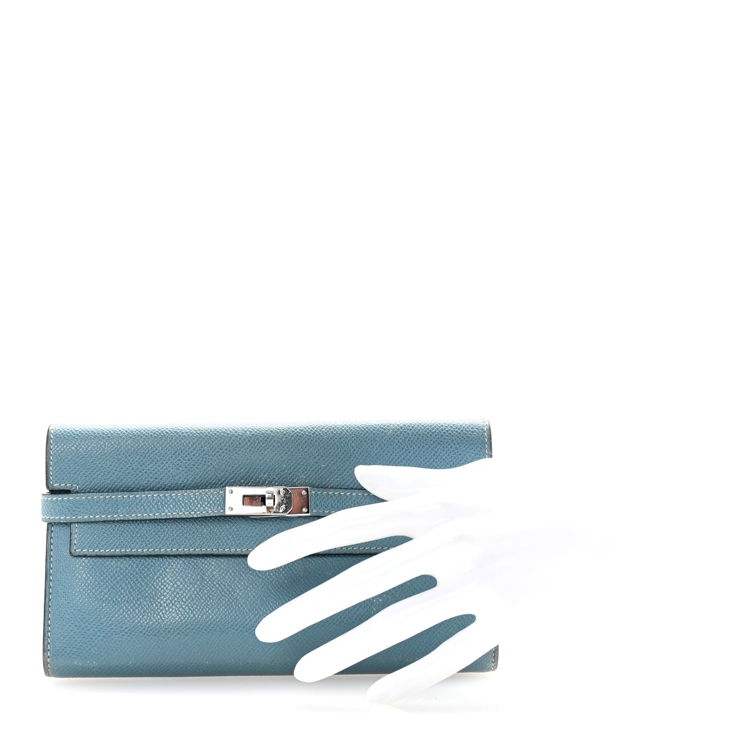 Epsom Kelly Longue Wallet Blue Jean