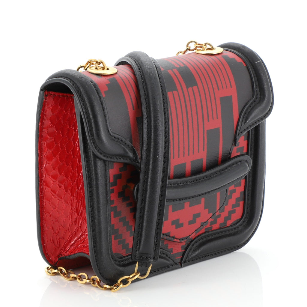 Heroine Satchel Printed Leather with Python Mini