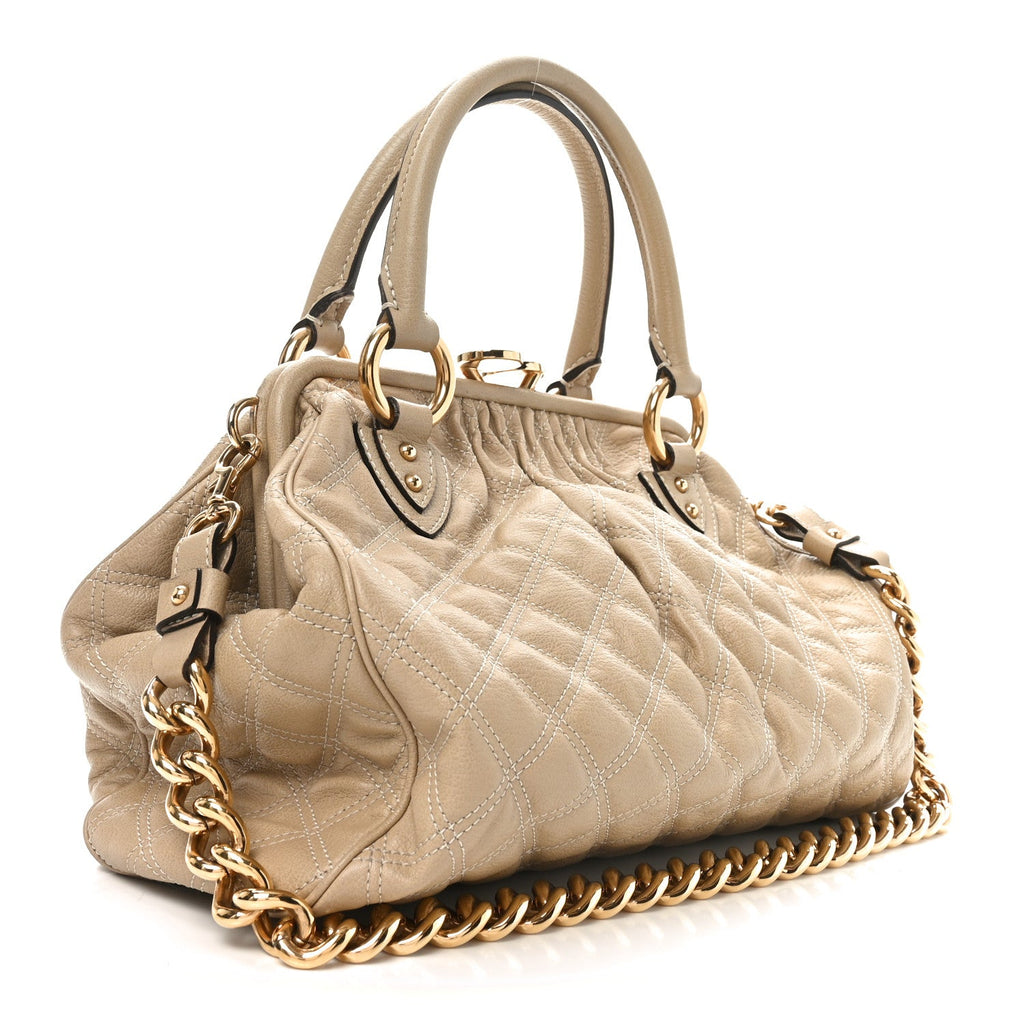 Calfskin Quilted Stam Camel