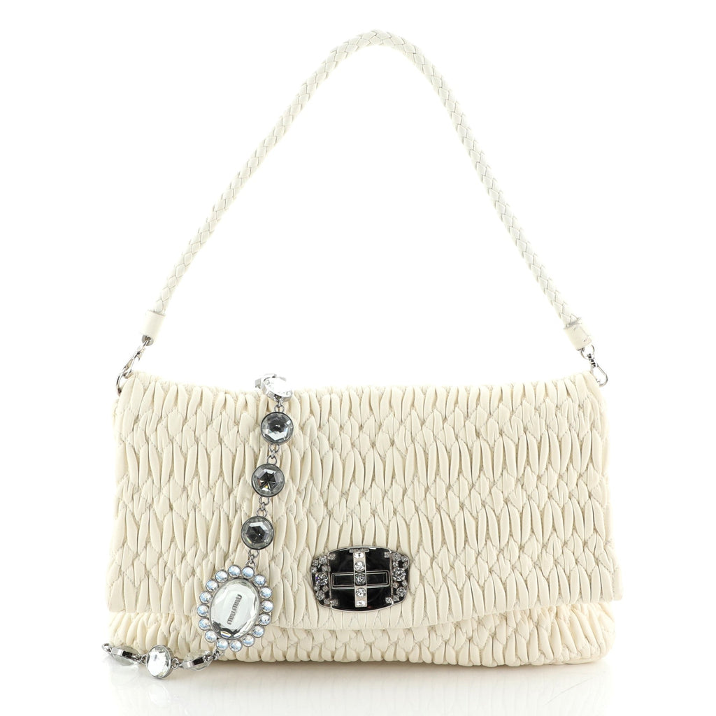 Crystal Clutch Matelasse Leather Large
