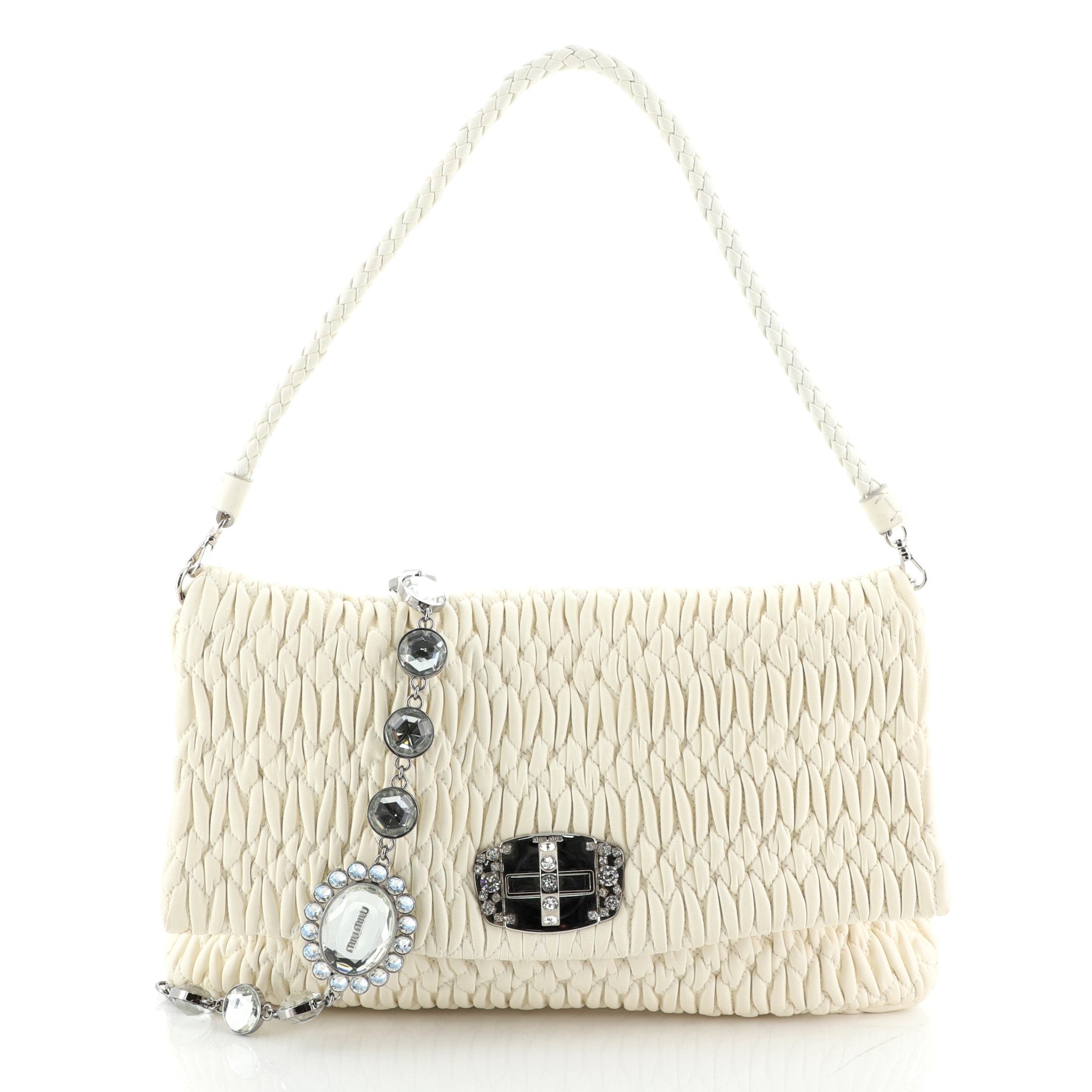 Crystal Clutch Matelasse Leather Large